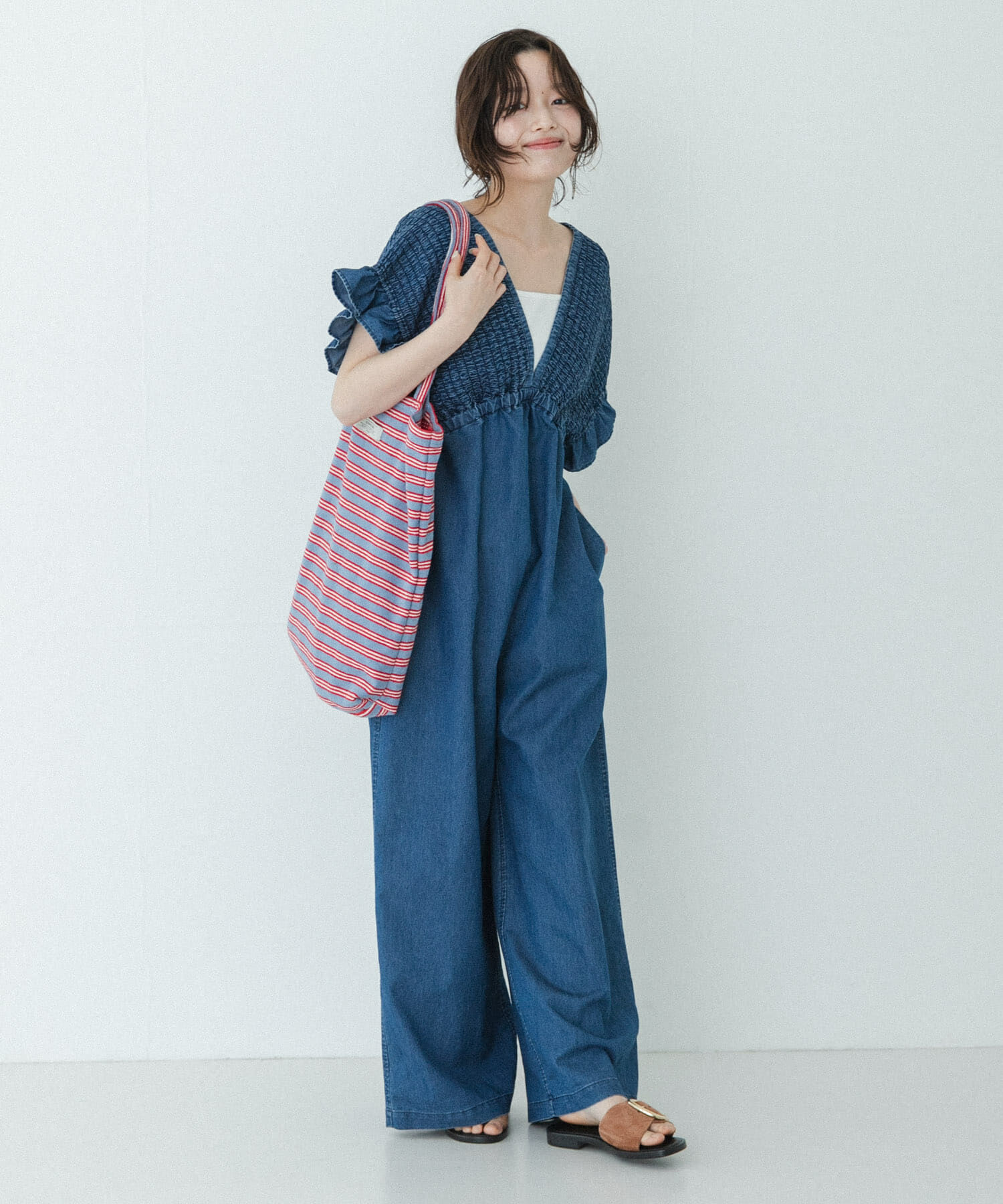 Sonny Label 「パイルボーダービッグトート」|トートバッグ|