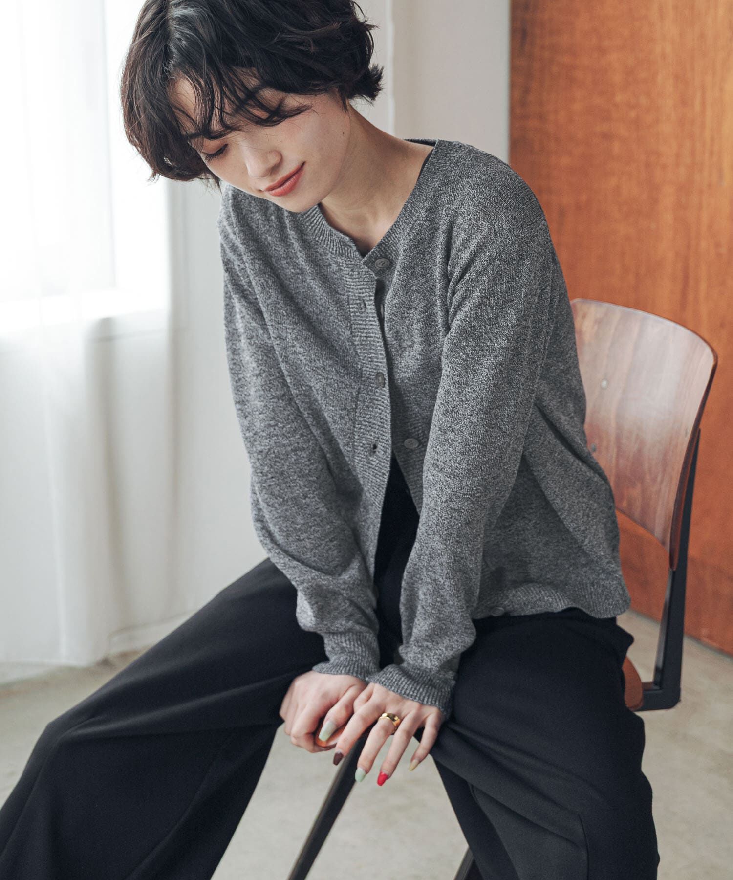 URBAN RESEARCH DOORS「『洗濯可/UVカット』『UR TECH』Aircareニットカーディガン」|カーディガン|