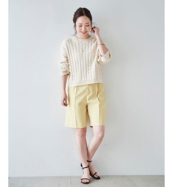 le.coeur blanc「ツイルストレッチハーフパンツ」|その他|