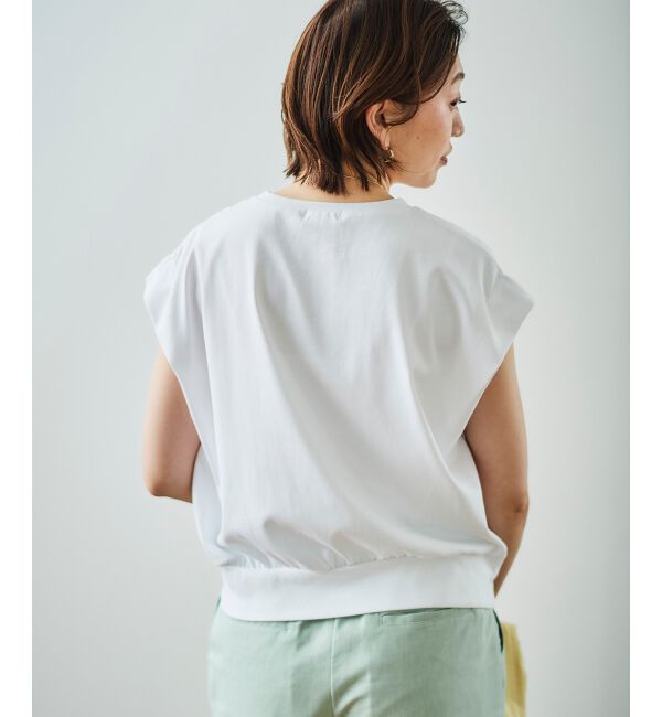  「コットンタックショルダーTシャツ」|Tシャツ・カットソー|