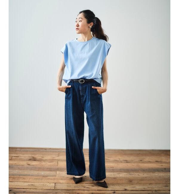  「コットンタックショルダーTシャツ」|Tシャツ・カットソー|