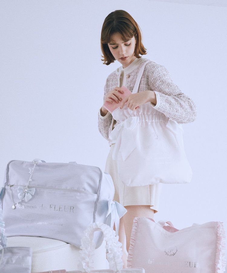 Maison de FLEUR「サテンフリルスクエアトートバッグ」|トートバッグ|