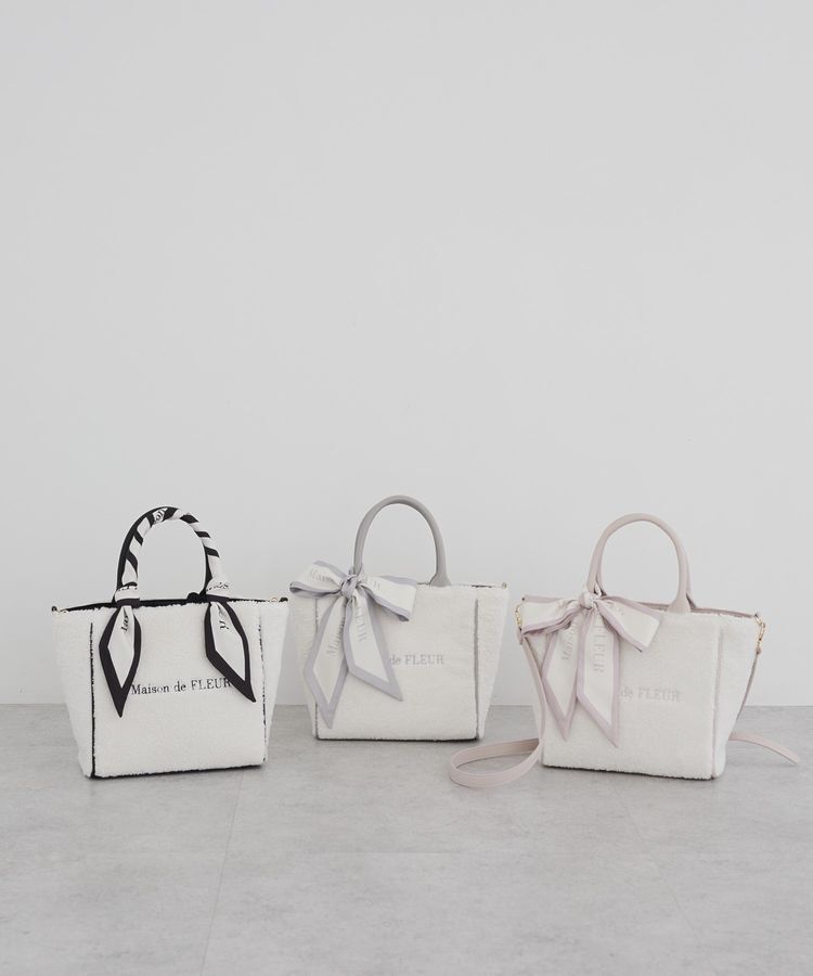 Maison de FLEUR「スカーフ付きボア2WayMトートバッグ」|トートバッグ|