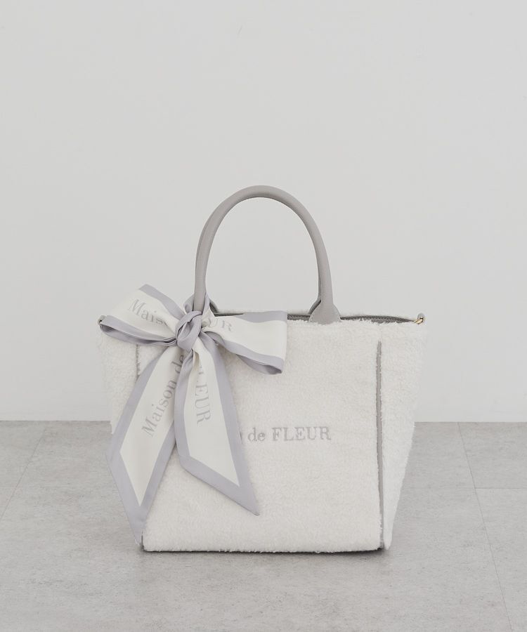Maison de FLEUR「スカーフ付きボア2WayMトートバッグ」|トートバッグ|