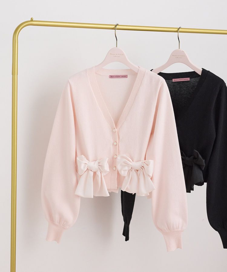 Maison de FLEUR Petite Robe「リボンカーディガン」|カーディガン|ピンク