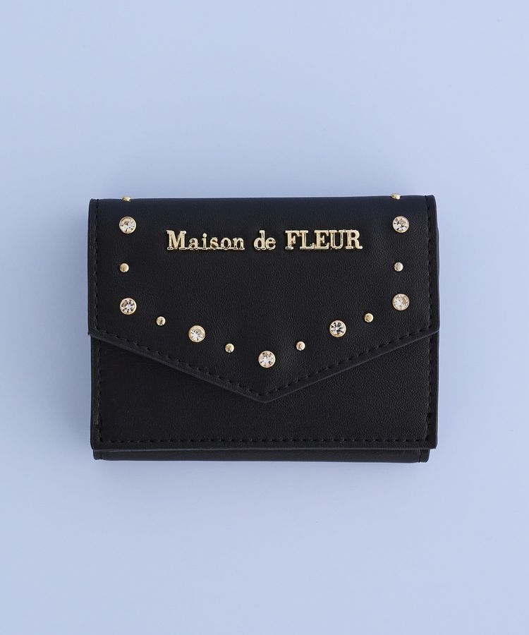 Maison de FLEUR「ビジュースタッズプチウォレット」|財布|ブラック