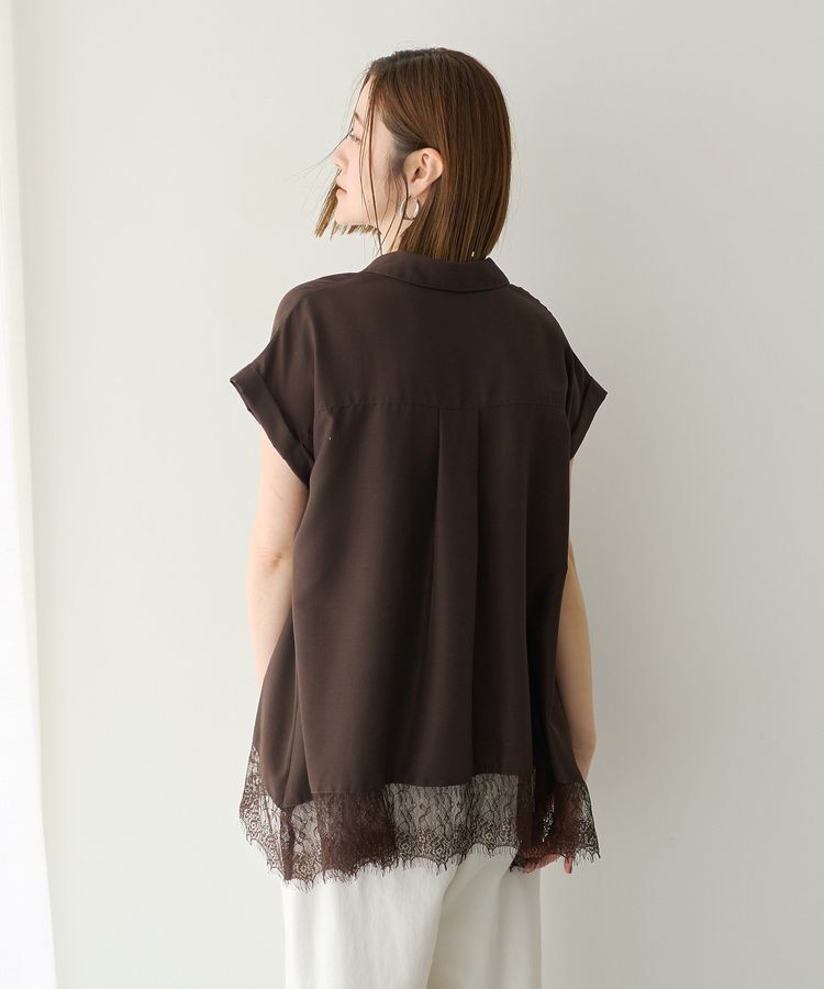 YECCA VECCA「裾レーススキッパーシャツ」|シャツ・ブラウス|