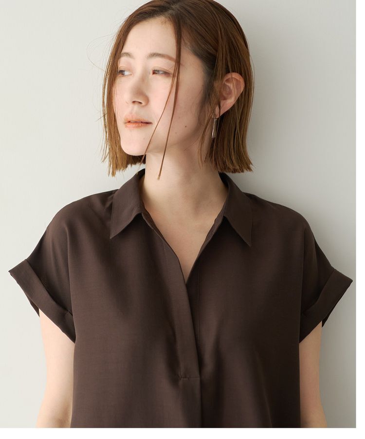 YECCA VECCA「裾レーススキッパーシャツ」|シャツ・ブラウス|