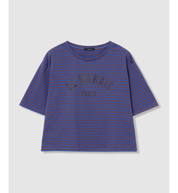 allureville「カレッジライクロゴボーダーＴシャツ」|Tシャツ・カットソー|
