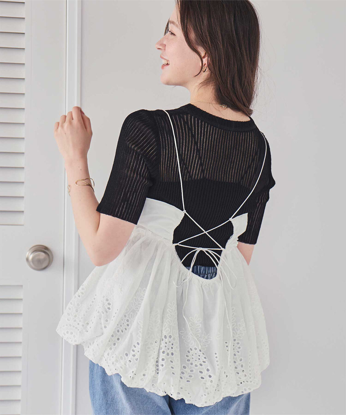 titivate「コットン刺繍レースキャミソールトップス」|Tシャツ・カットソー|
