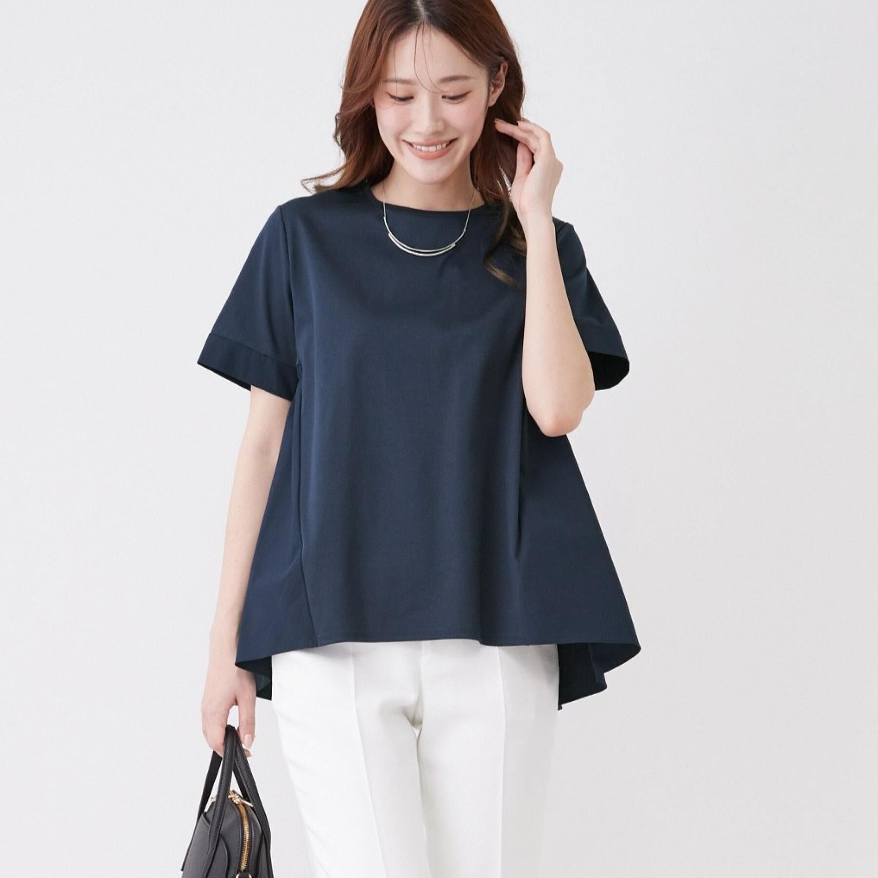 COUP DE CHANCE「【手洗い可／日本製】バックペプラムデザイン プルオーバー」|Tシャツ・カットソー|