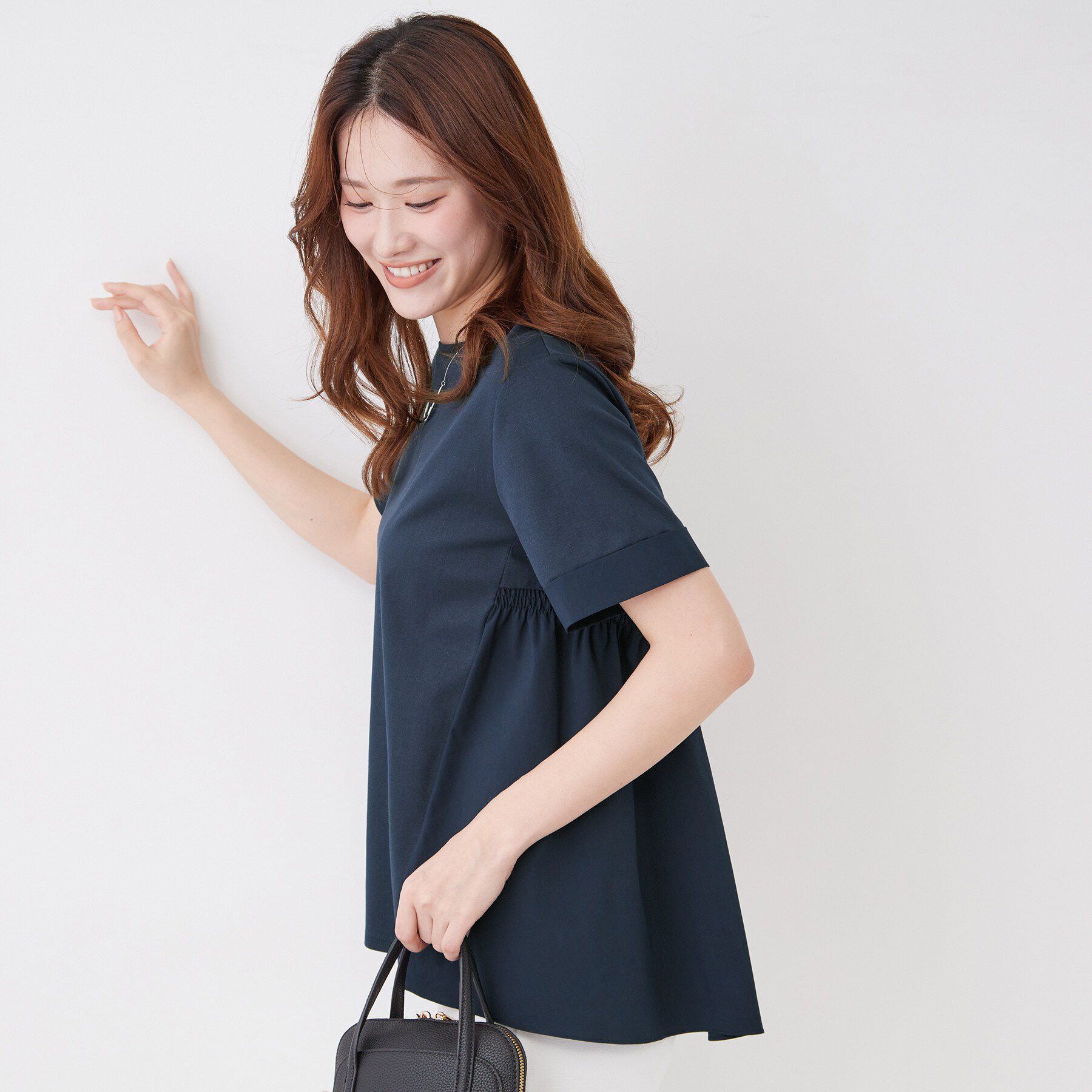 COUP DE CHANCE「【手洗い可／日本製】バックペプラムデザイン プルオーバー」|Tシャツ・カットソー|