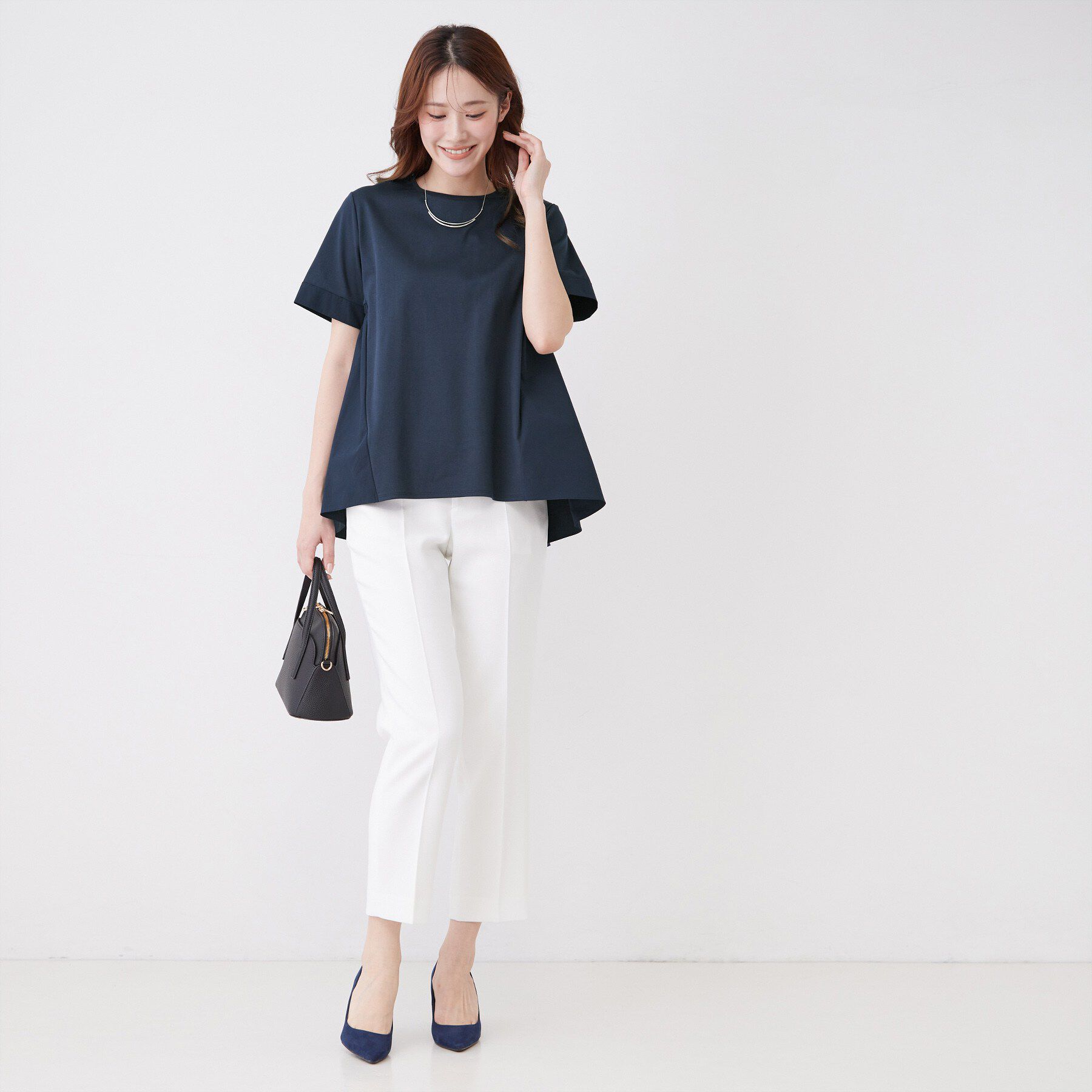 COUP DE CHANCE「【手洗い可／日本製】バックペプラムデザイン プルオーバー」|Tシャツ・カットソー|