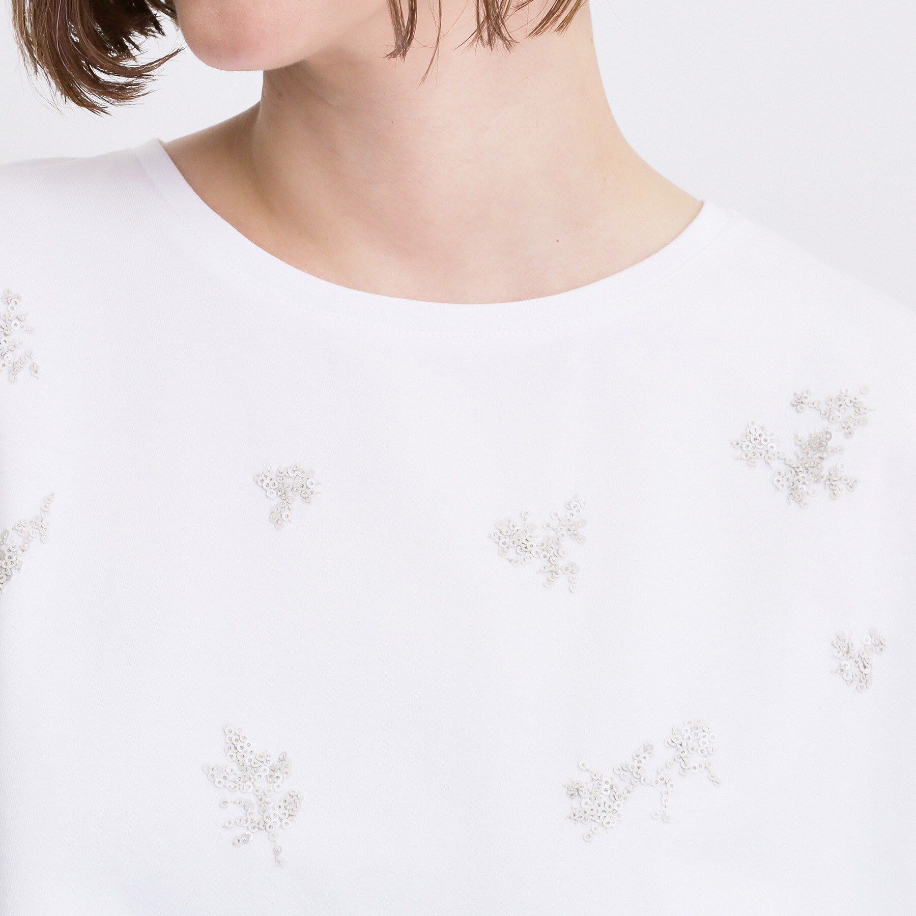 grove「フラワーモチーフスパンコールTシャツ」|Tシャツ・カットソー|