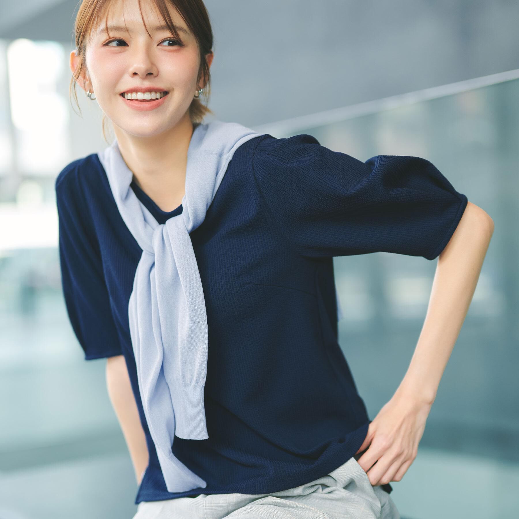 index「タックパフトップス【洗濯機OK／UVケア／接触冷感】」|Tシャツ・カットソー|