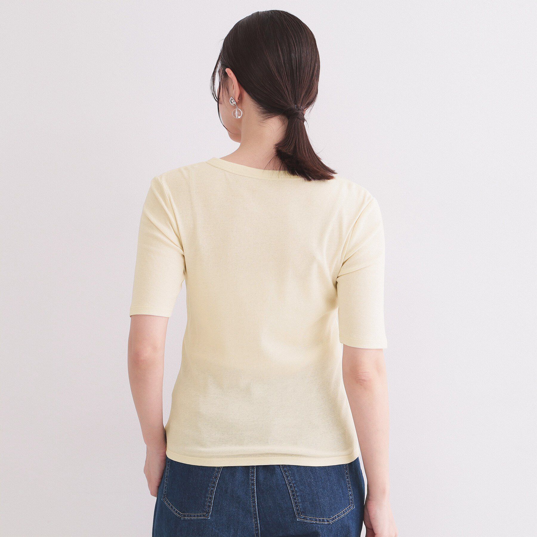 OPAQUE.CLIP「シアーコットンヘンリーネックカットソー【洗濯機OK】」|Tシャツ・カットソー|