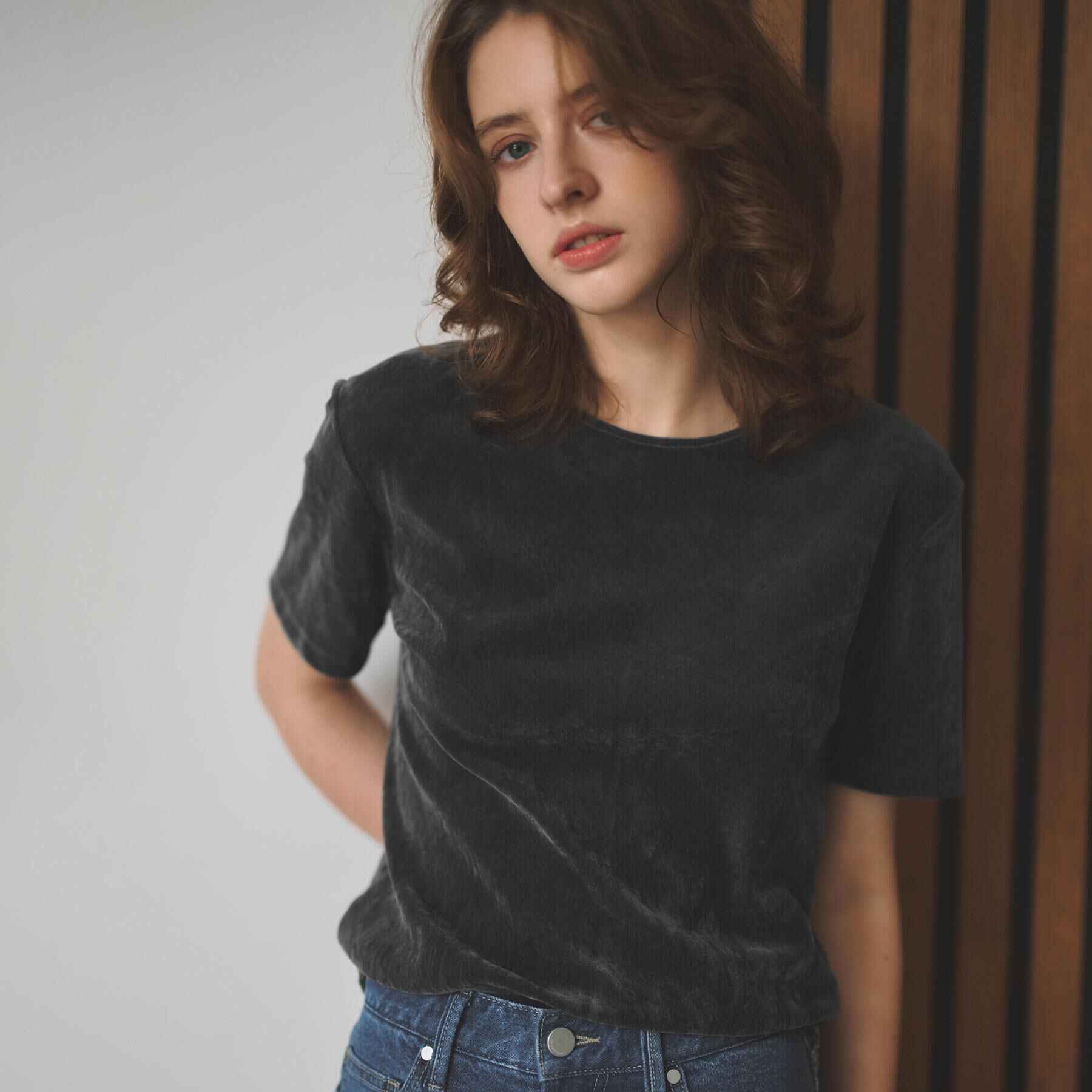 OPAQUE.CLIP「フロッキーチュールカットソー【洗濯機OK】」|Tシャツ・カットソー|