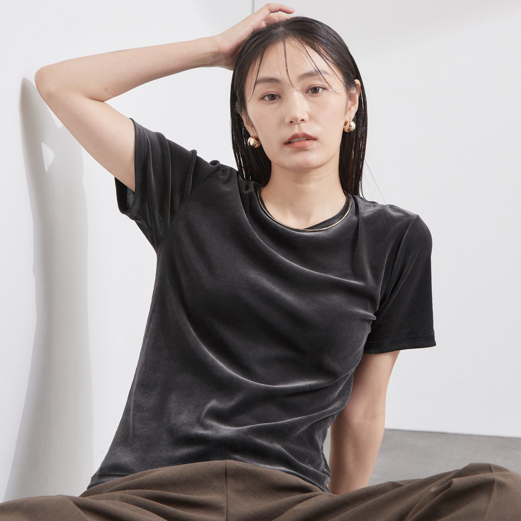 OPAQUE.CLIP「フロッキーチュールカットソー【洗濯機OK】」|Tシャツ・カットソー|