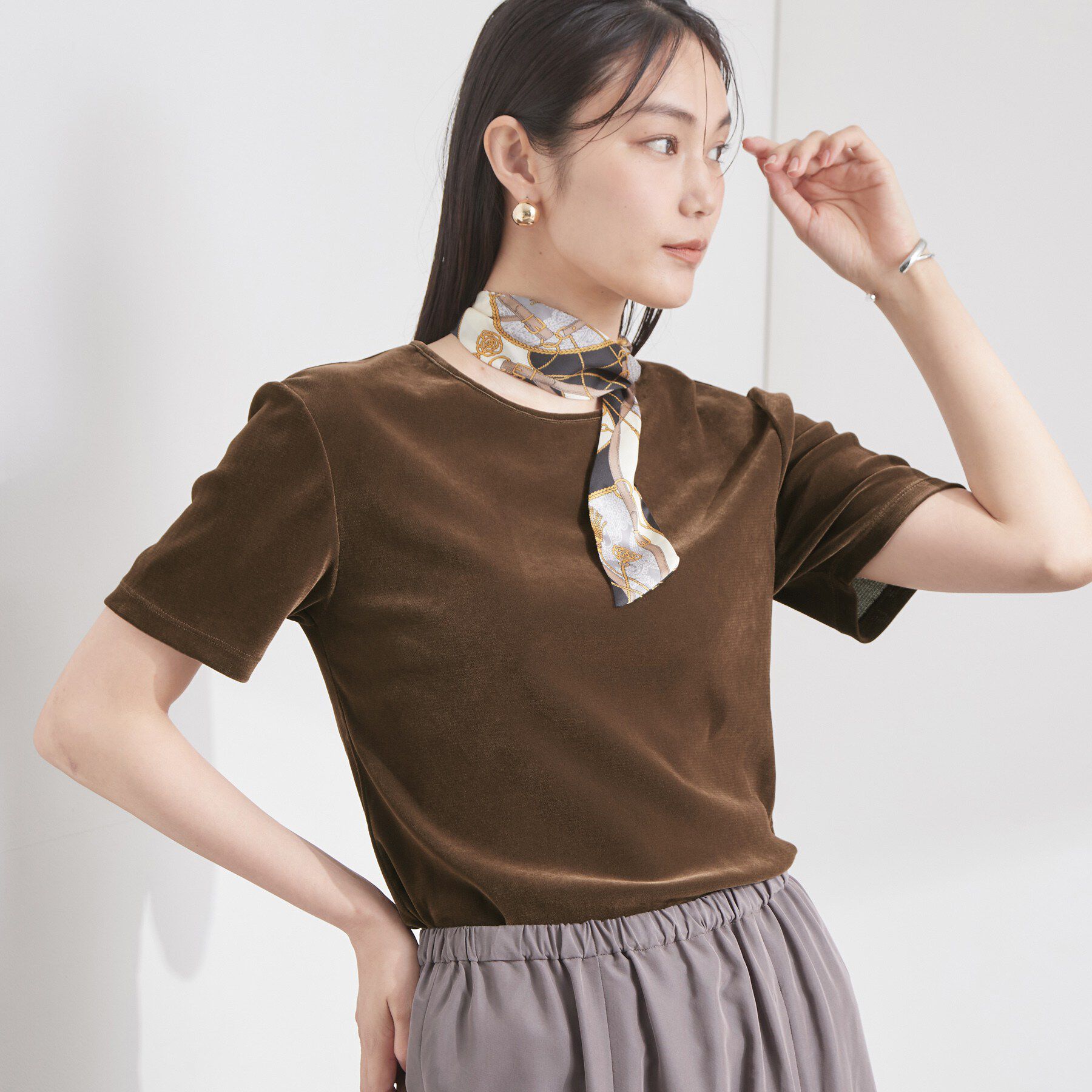 OPAQUE.CLIP「フロッキーチュールカットソー【洗濯機OK】」|Tシャツ・カットソー|