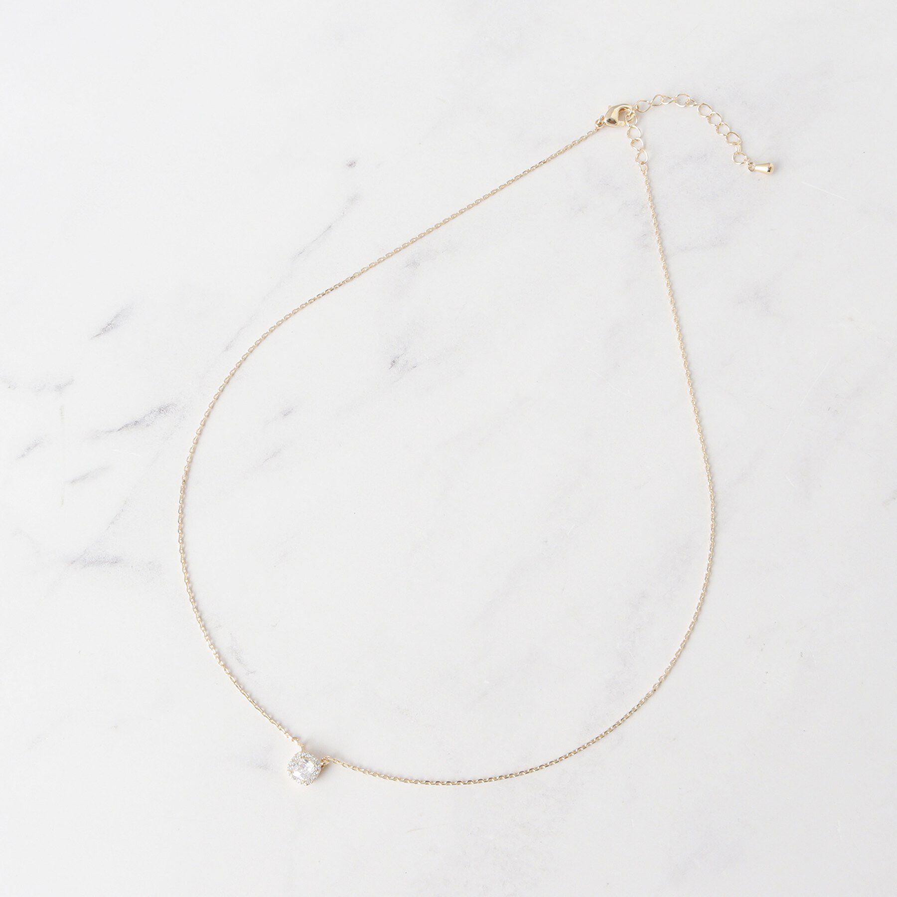 Couture broach「スクエアビジューネックレス」|ネックレス|