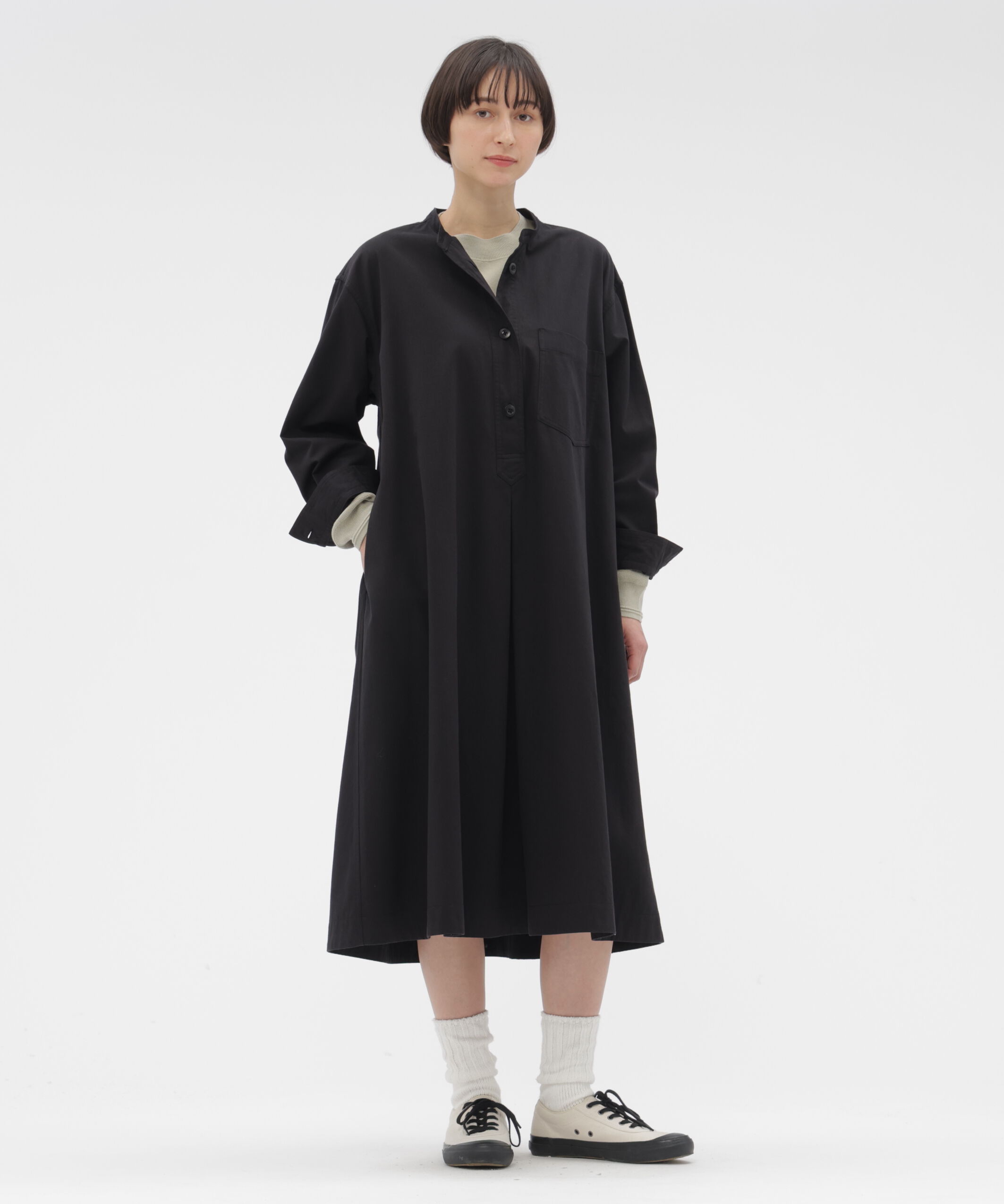 MHL.「BRUSHED SOFT COTTON TWILL DRESS」|ワンピース|BLACK