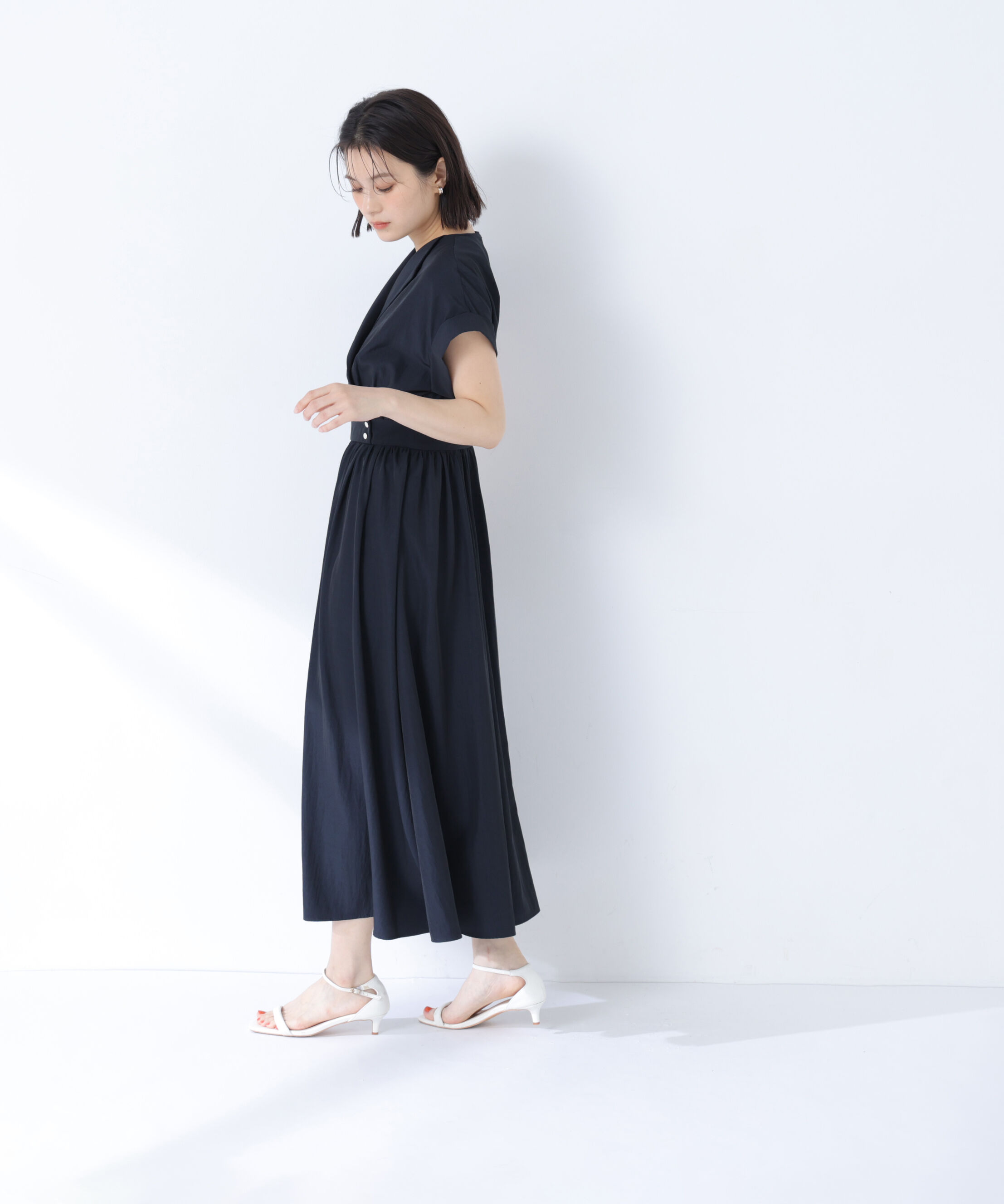  「開襟フレンチワンピース」|ワンピース|