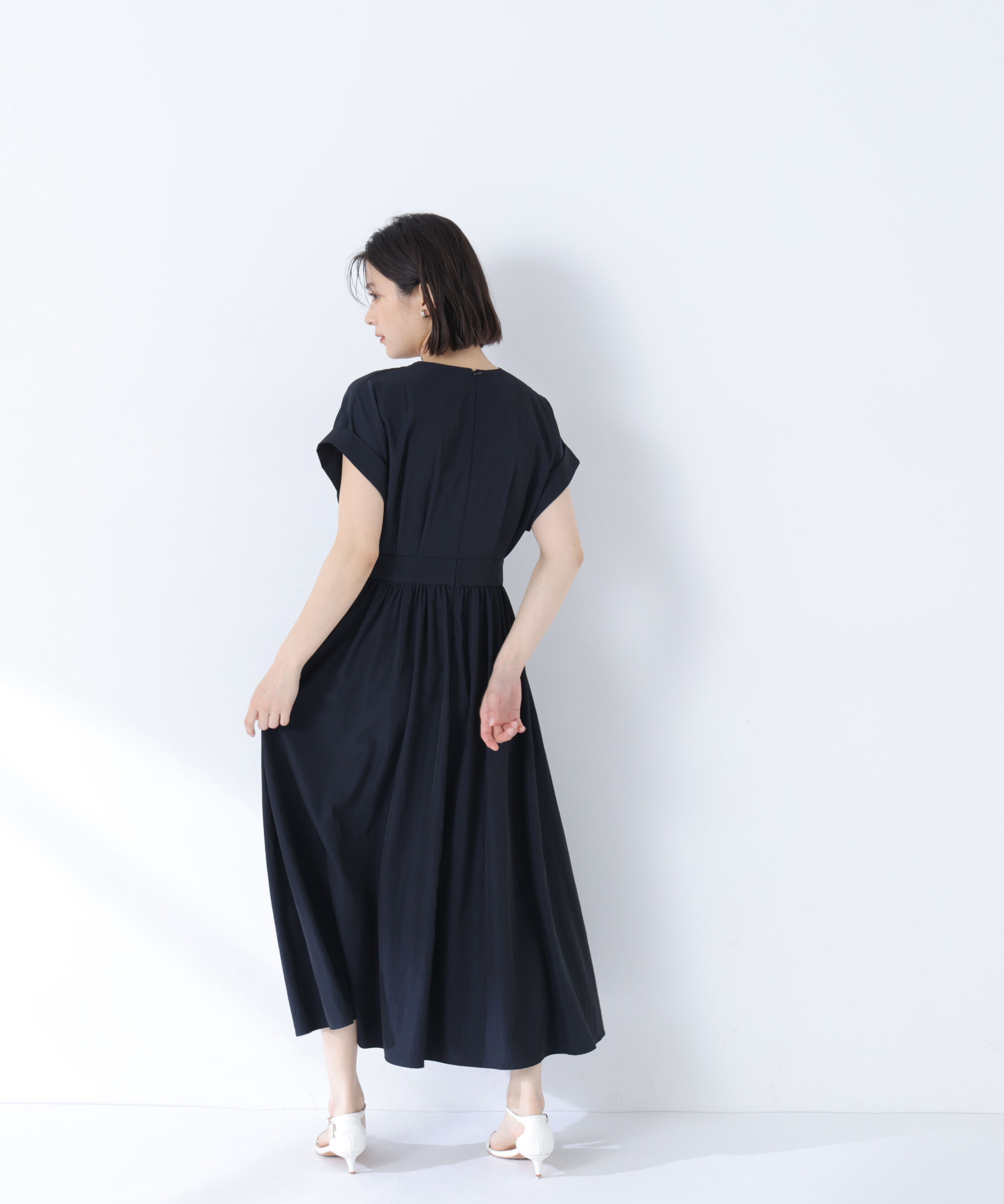  「開襟フレンチワンピース」|ワンピース|