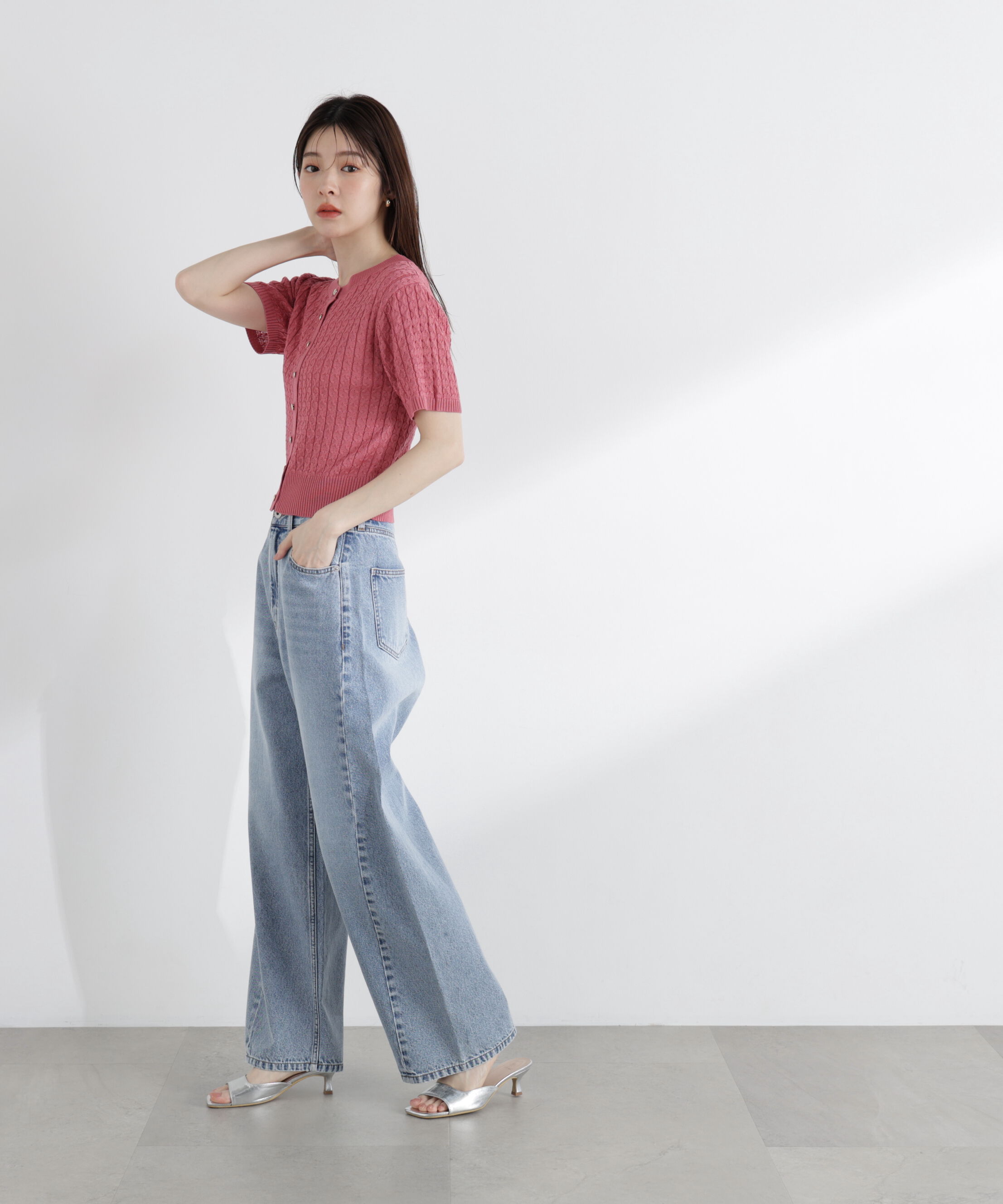 PROPORTION BODY DRESSING「〈a/mie〉シルク混サマーケーブルニット」|ニット・セーター|
