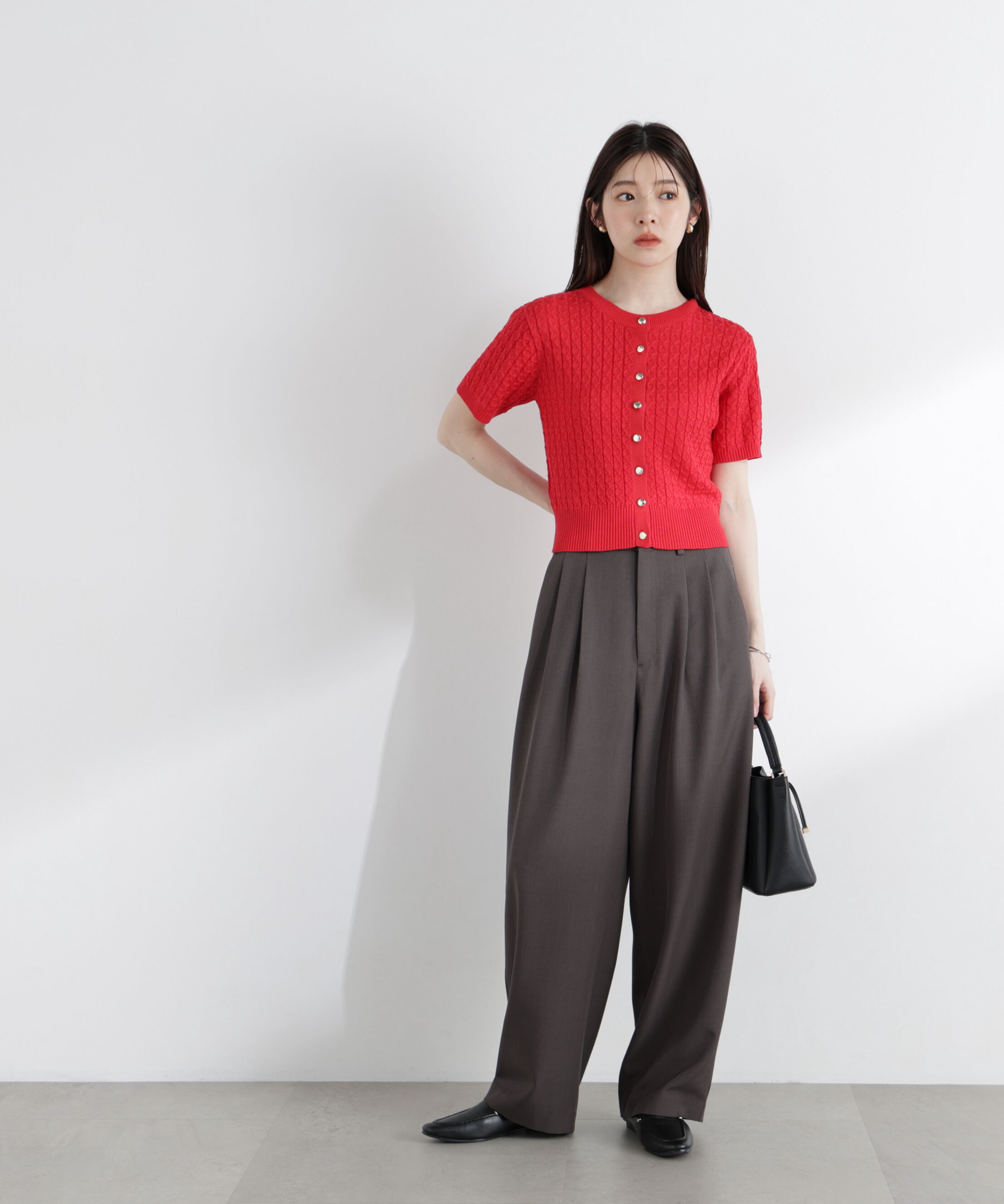 PROPORTION BODY DRESSING「〈a/mie〉シルク混サマーケーブルニット」|ニット・セーター|