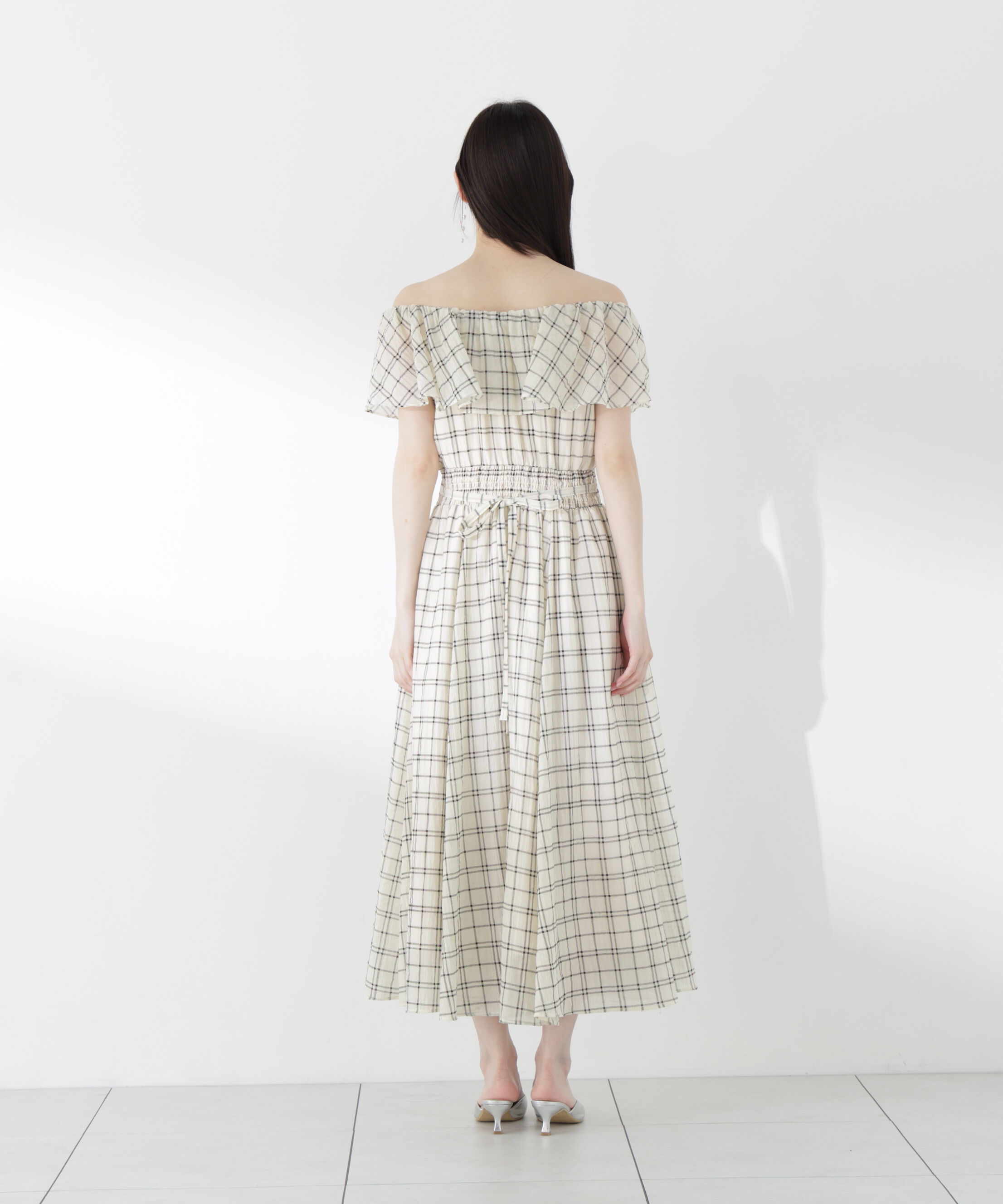 PROPORTION BODY DRESSING「シアーチェックオフショルワンピース26SS」|ワンピース|