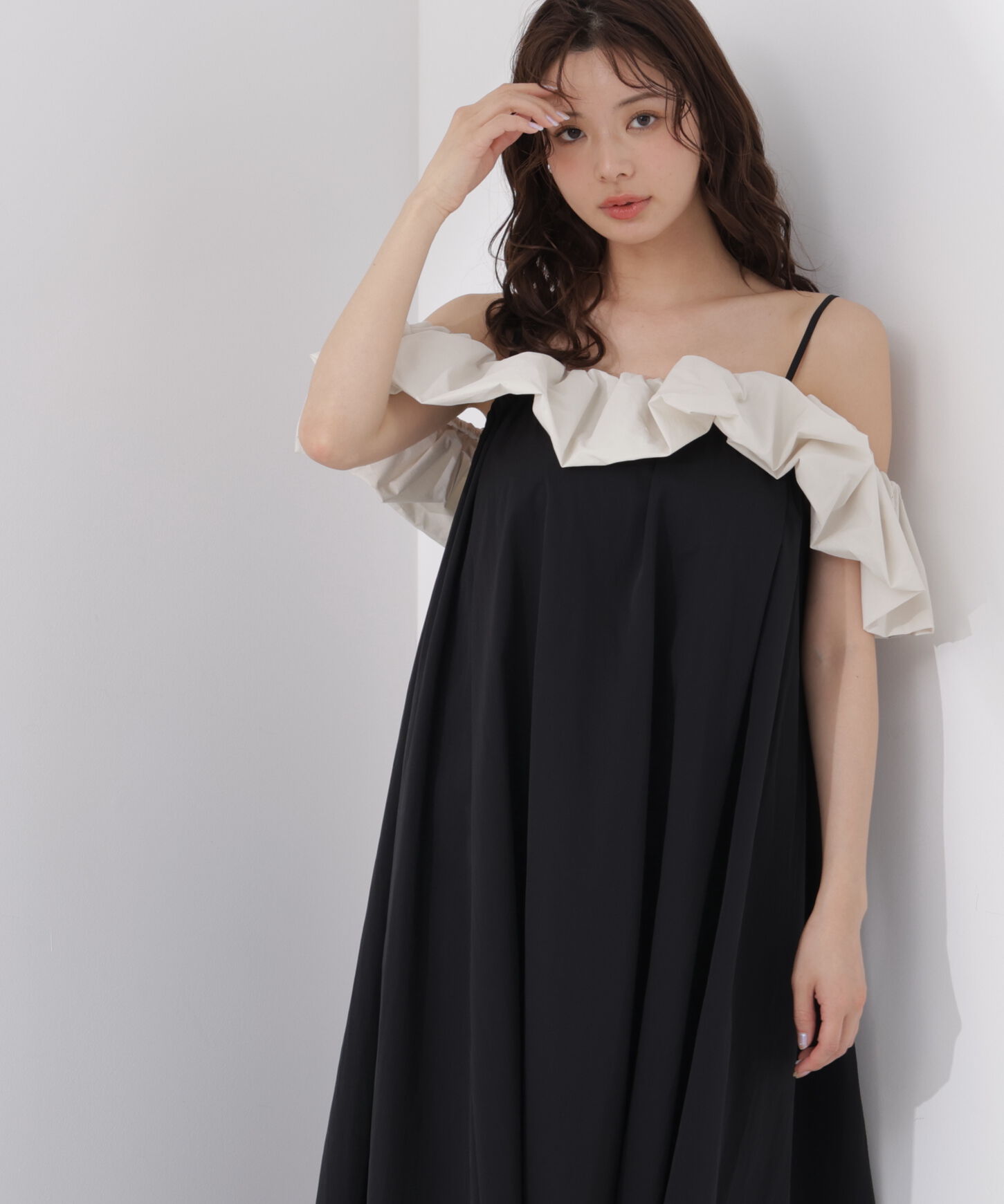 PROPORTION BODY DRESSING「＜EDIT COLOGNE＞バルーンオフショルキャミワンピース」|ワンピース|