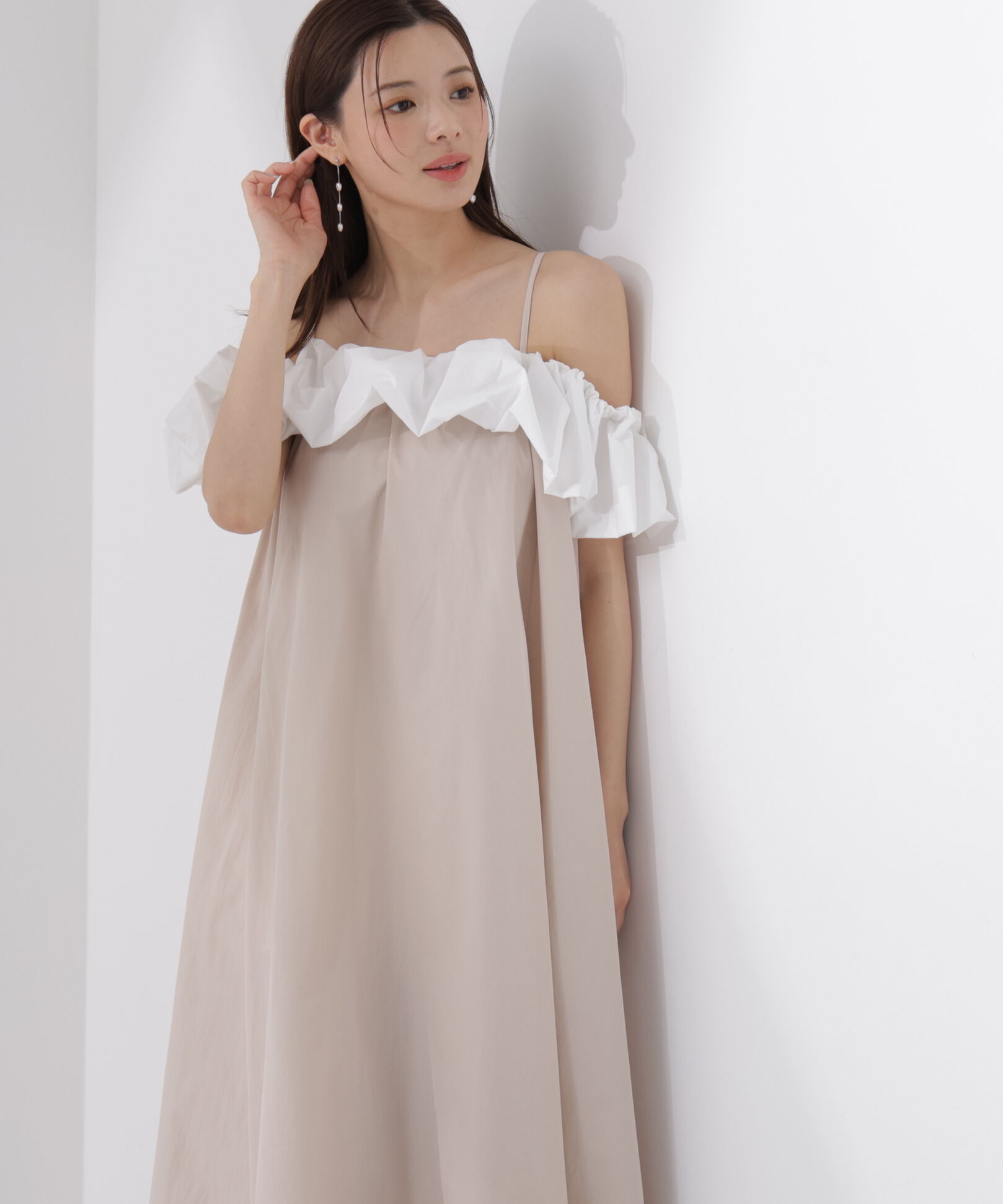 PROPORTION BODY DRESSING「＜EDIT COLOGNE＞バルーンオフショルキャミワンピース」|ワンピース|
