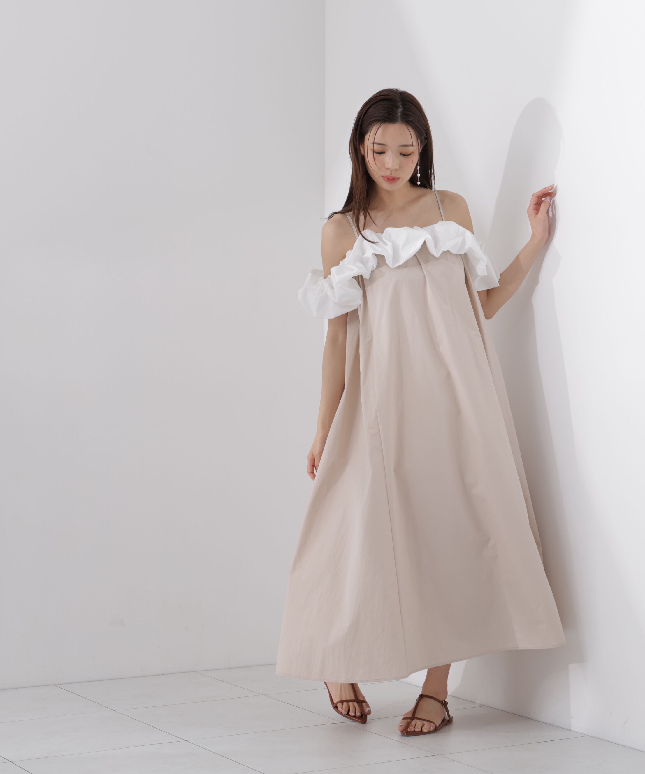 PROPORTION BODY DRESSING「＜EDIT COLOGNE＞バルーンオフショルキャミワンピース」|ワンピース|