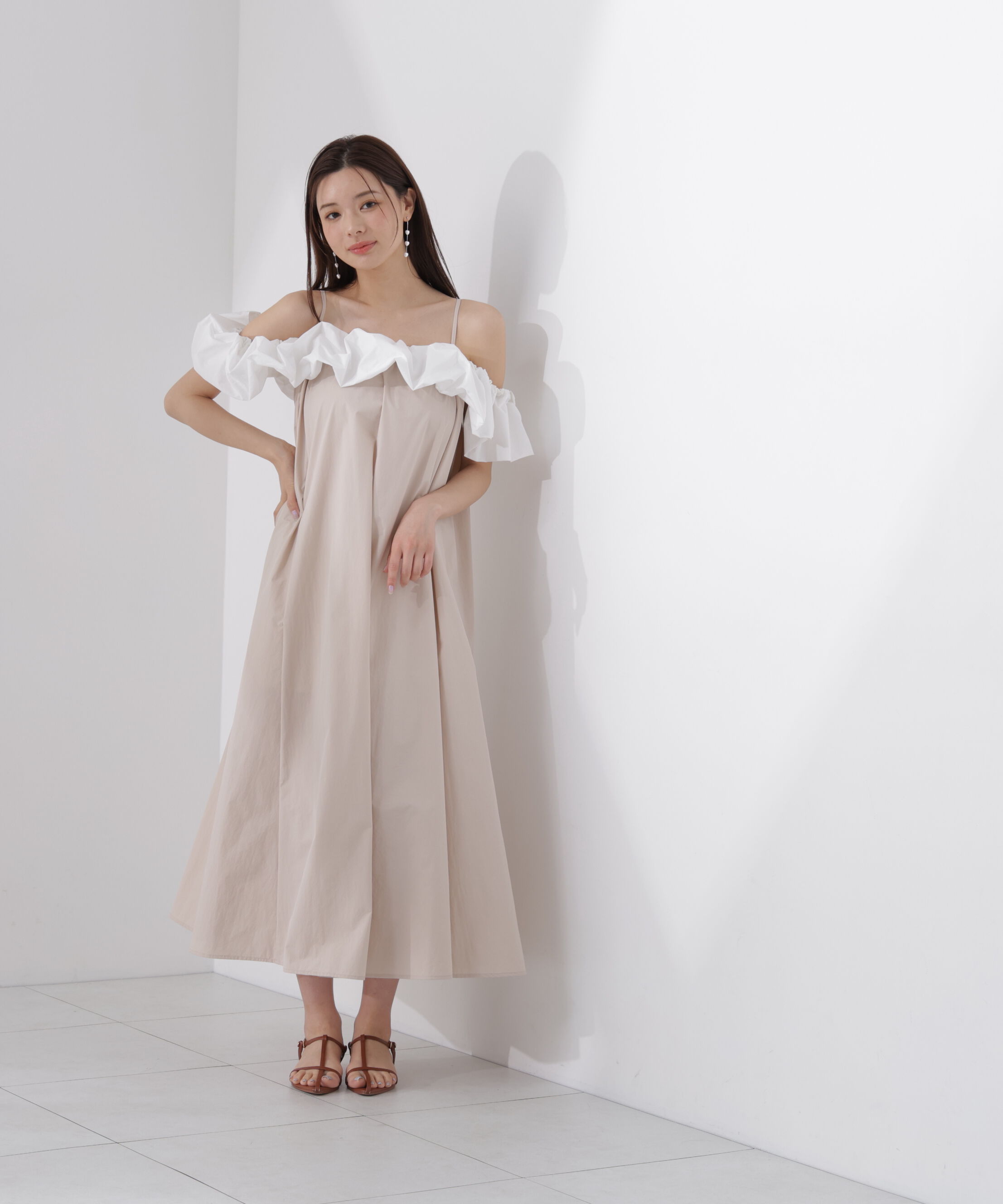 PROPORTION BODY DRESSING「＜EDIT COLOGNE＞バルーンオフショルキャミワンピース」|ワンピース|