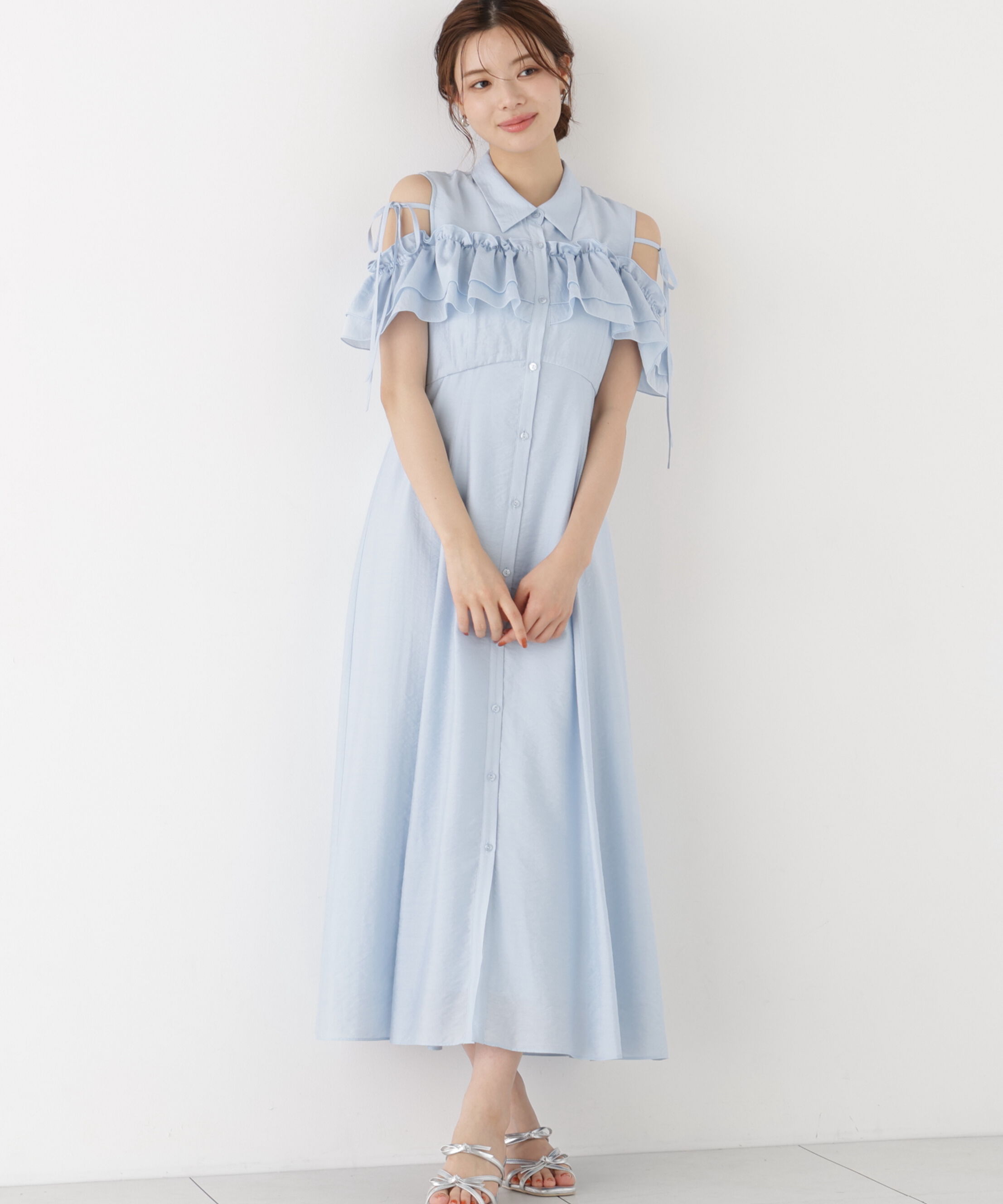 PROPORTION BODY DRESSING「＜EDIT COLOGNE＞フリルシャツワンピース」|ワンピース|