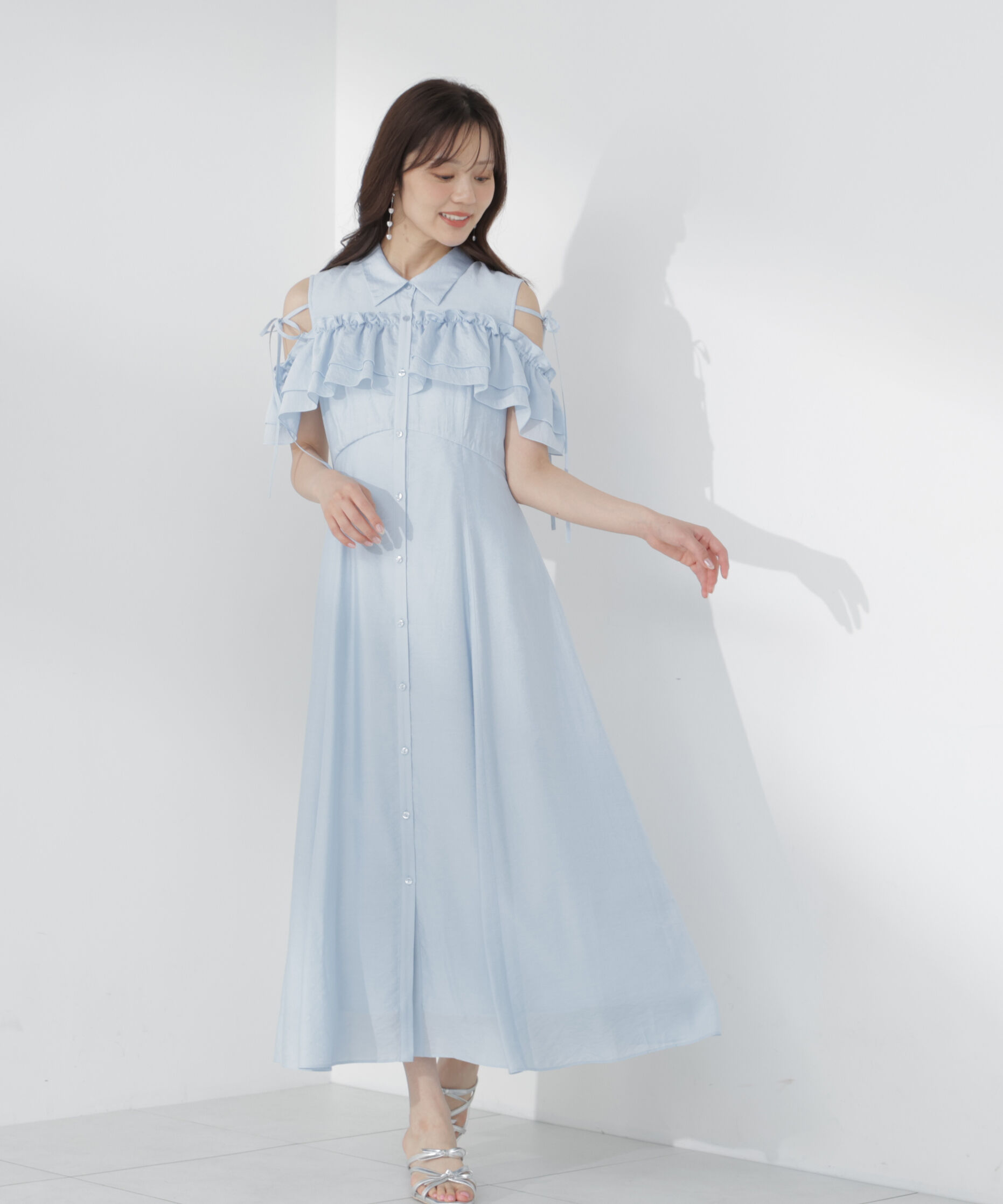 PROPORTION BODY DRESSING「＜EDIT COLOGNE＞フリルシャツワンピース」|ワンピース|