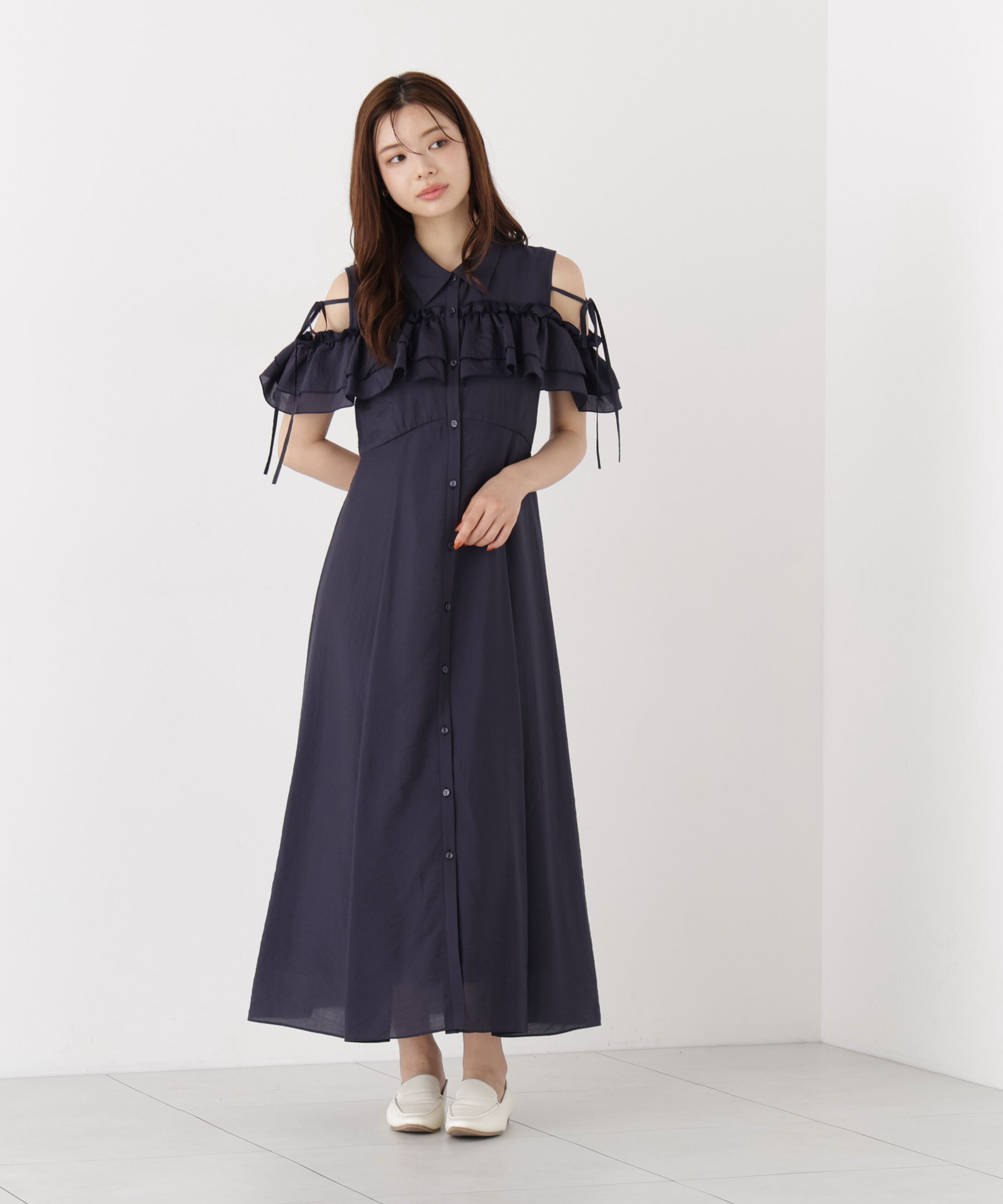 PROPORTION BODY DRESSING「＜EDIT COLOGNE＞フリルシャツワンピース」|ワンピース|
