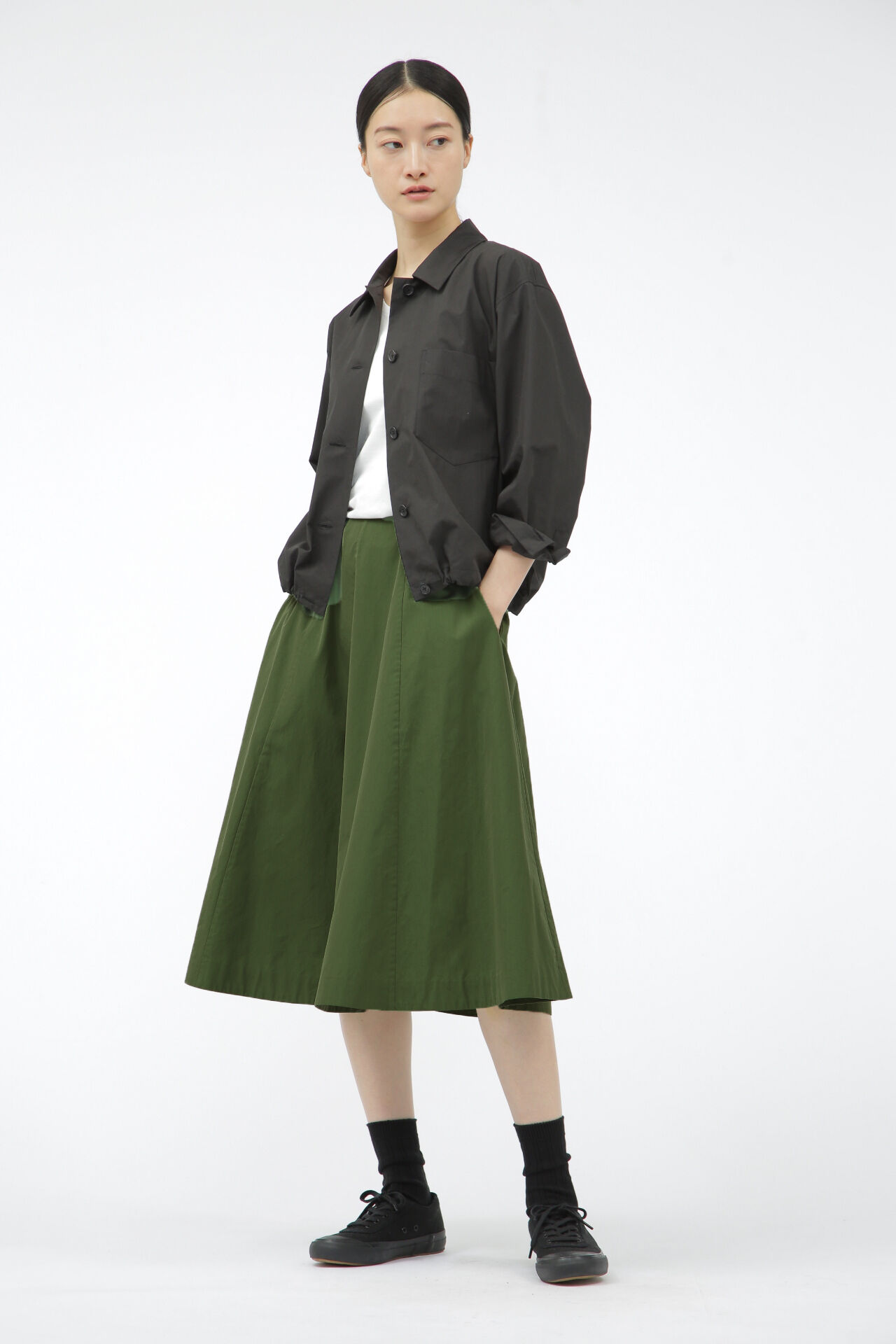  「SOFT COMPACT COTTON」|スカート|GREEN
