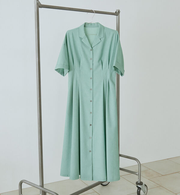 Doux archives「ウエストタック開襟シャツワンピース」|ワンピース|GREEN
