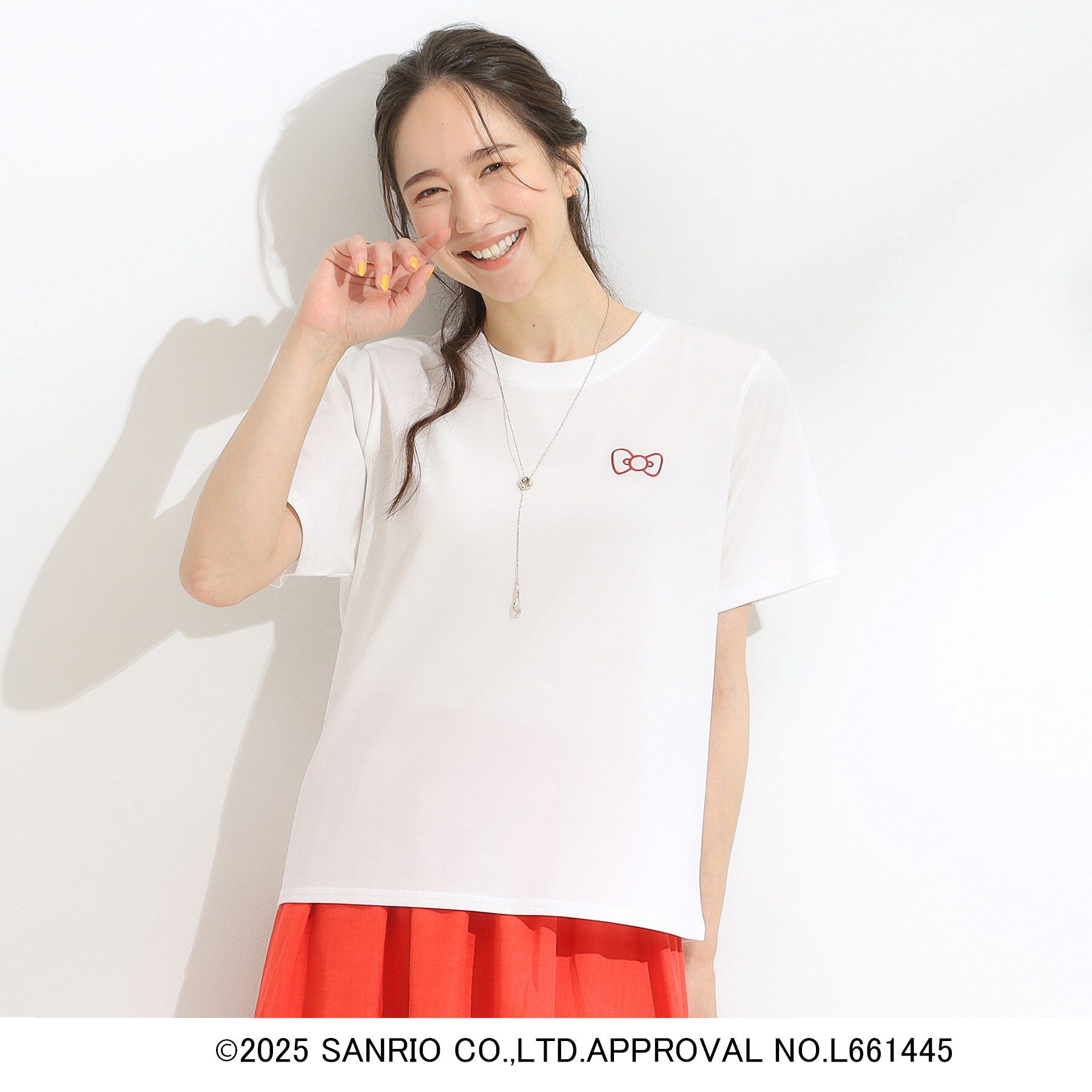 SHOO･LA･RUE「【HELLO KITTYコラボ】【SHOO ICE／汗染み軽減／UVカット】コンパクトTシャツ」|Tシャツ・カットソー|