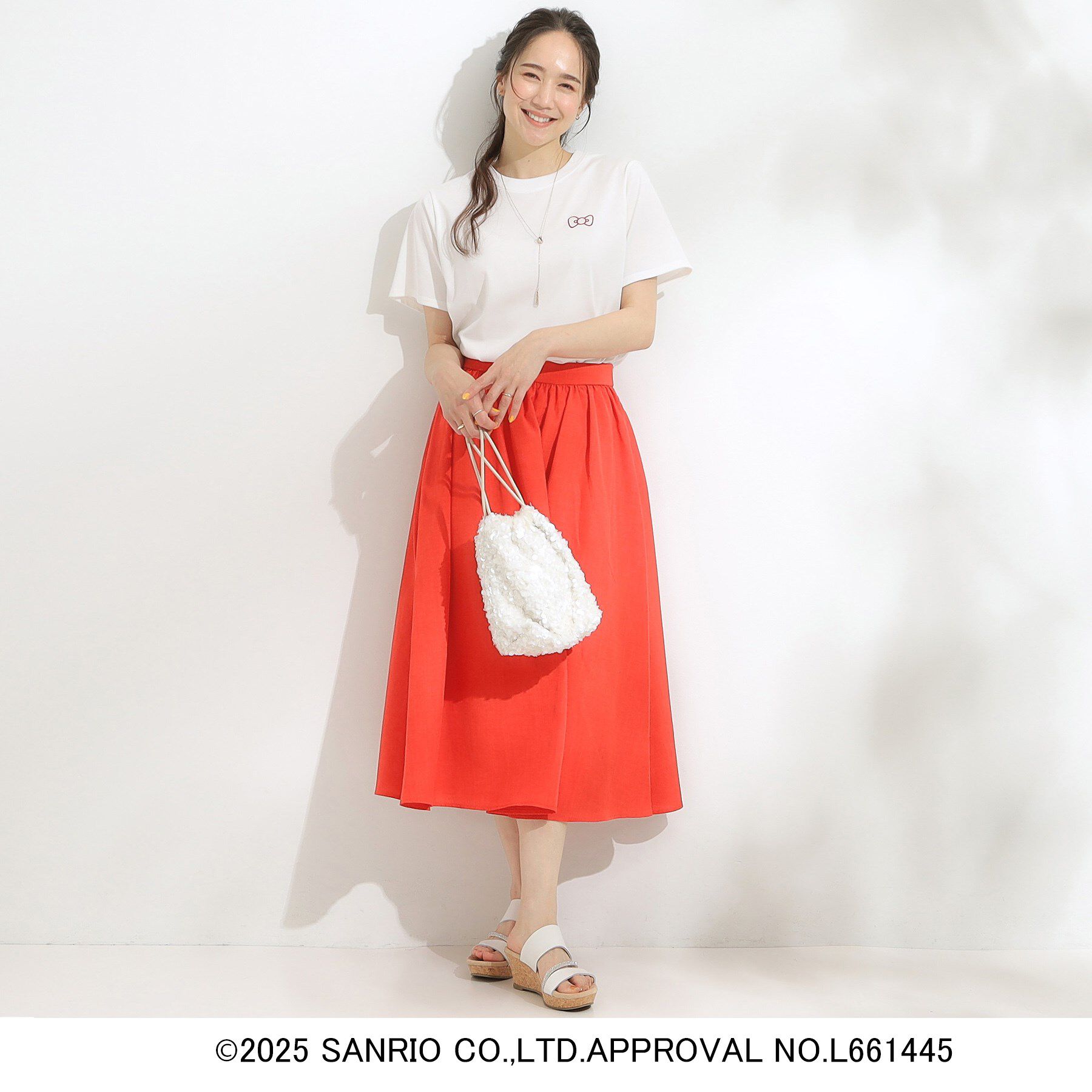 SHOO･LA･RUE「【HELLO KITTYコラボ】【SHOO ICE／汗染み軽減／UVカット】コンパクトTシャツ」|Tシャツ・カットソー|