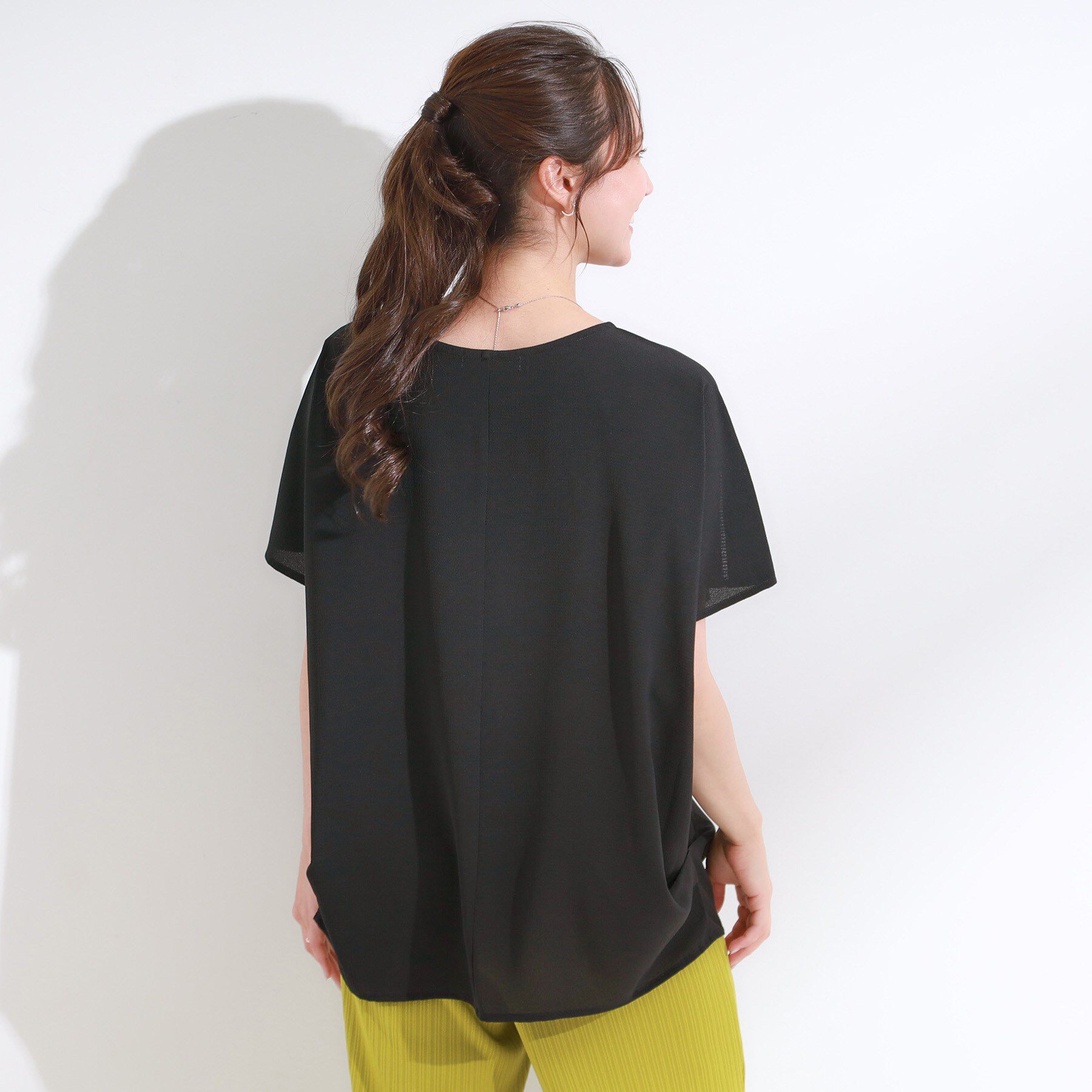SHOO･LA･RUE「【S-LL/ひんやり/洗濯後しわになりにくい】インせず決まる はしごレースドルマンブラウス」|シャツ・ブラウス|