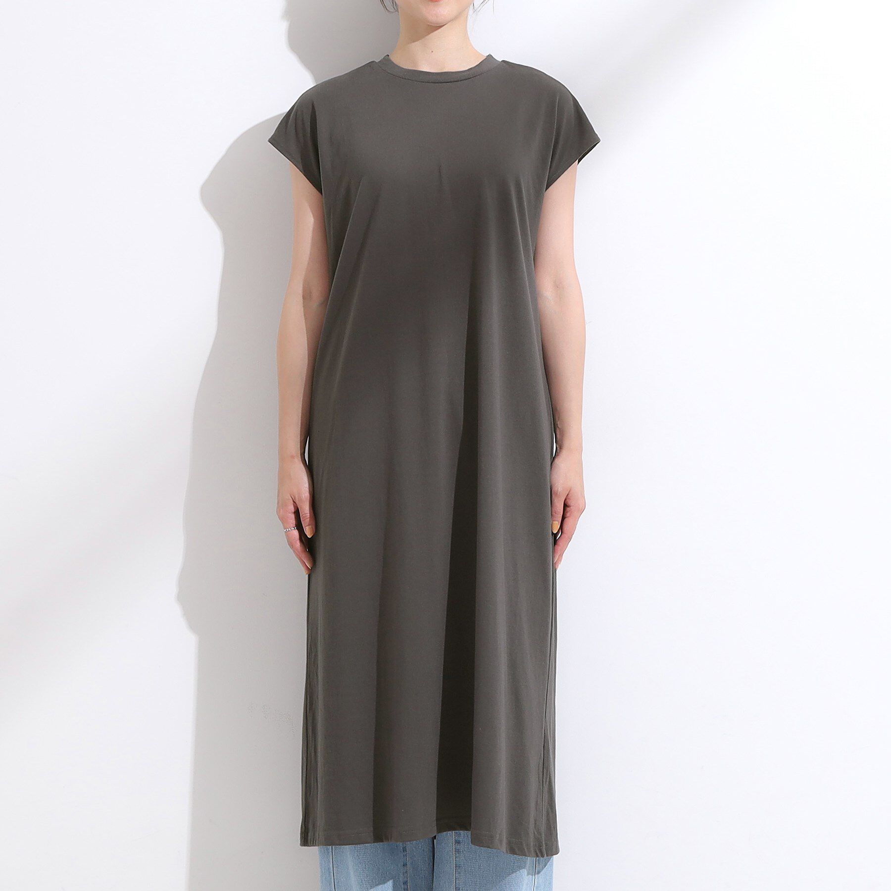 SHOO･LA･RUE「【2点セット】クロシェ編みレースベスト＋Tシャツワンピースセット」|ワンピース|