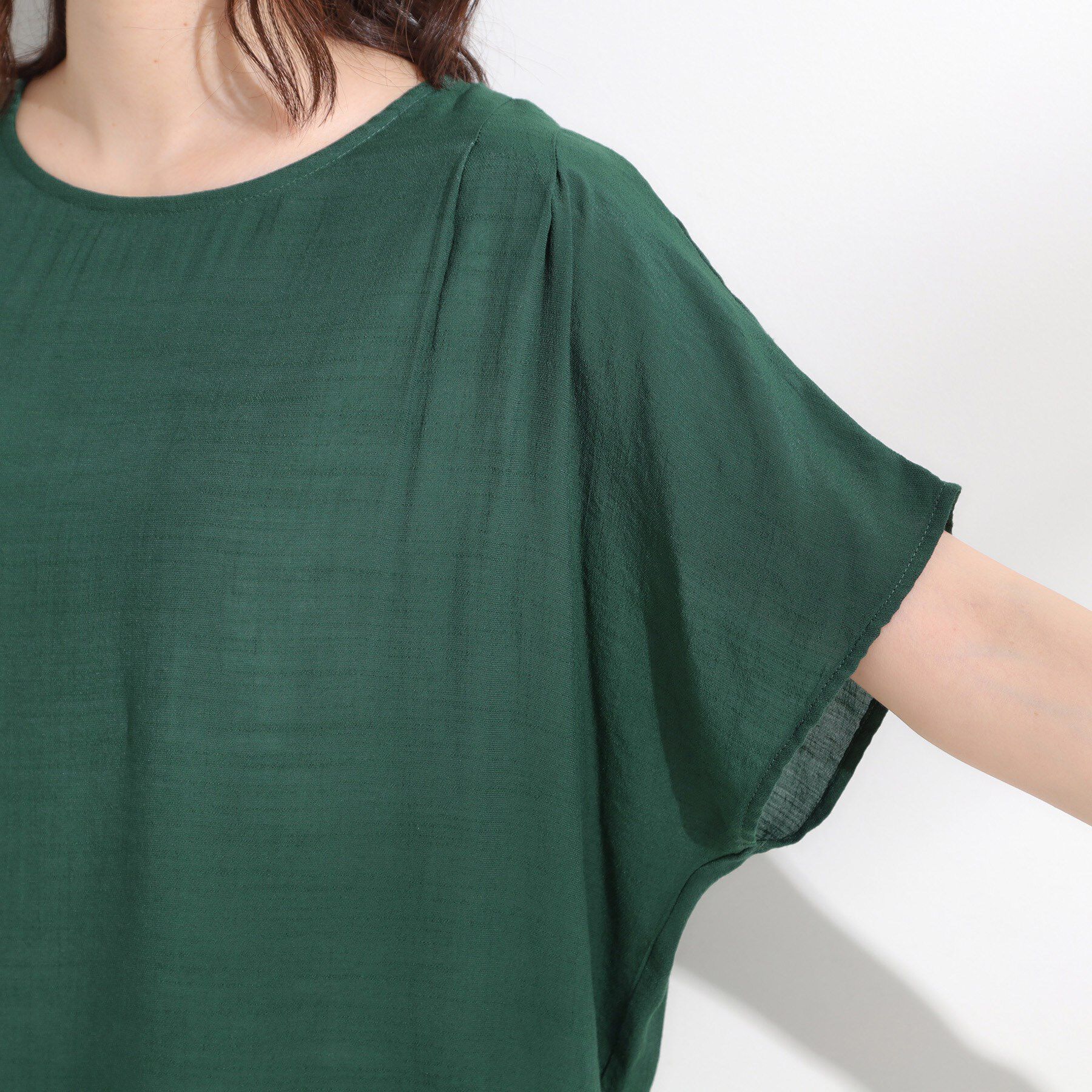 SHOO･LA･RUE「【S-LL】着るだけで簡単にコーデが決まる レースレイヤード風ドルマントップス」|Tシャツ・カットソー|
