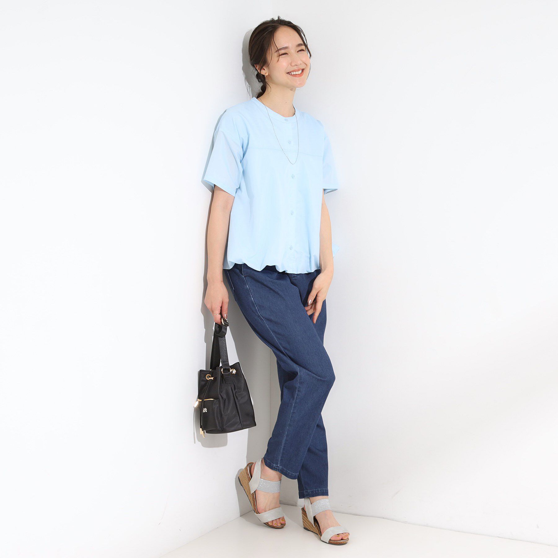 SHOO･LA･RUE「【S-LL】インせず着られる 裾バルーンシャツ」|シャツ・ブラウス|