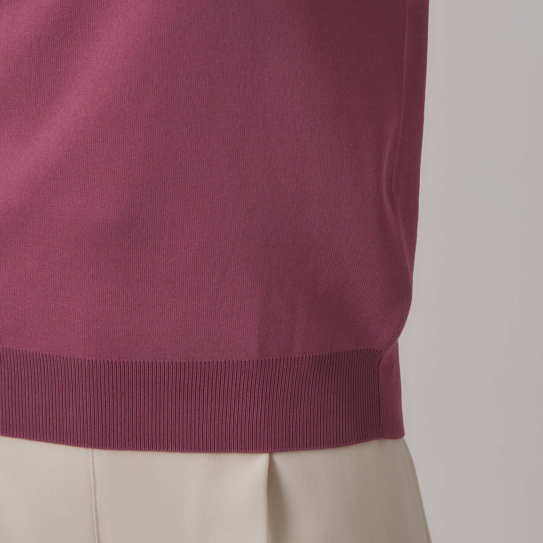 SHOO･LA･RUE「【ガンガン洗える/ひんやり/UV/毛玉になりにくい】上半身すっきり 二の腕見せない5分袖ニット」|ニット・セーター|