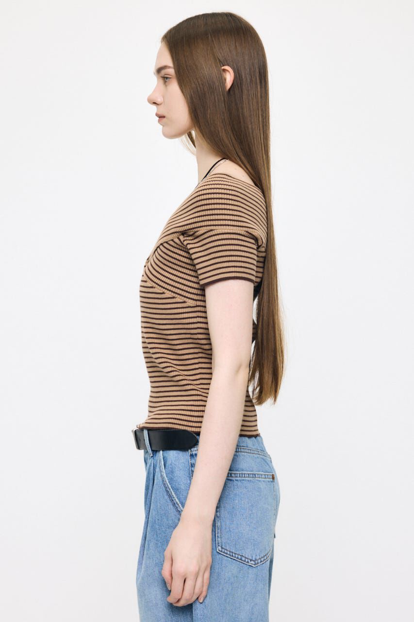 MOUSSY「CROSS OFF SHOULDER トップス」|ニット・セーター|