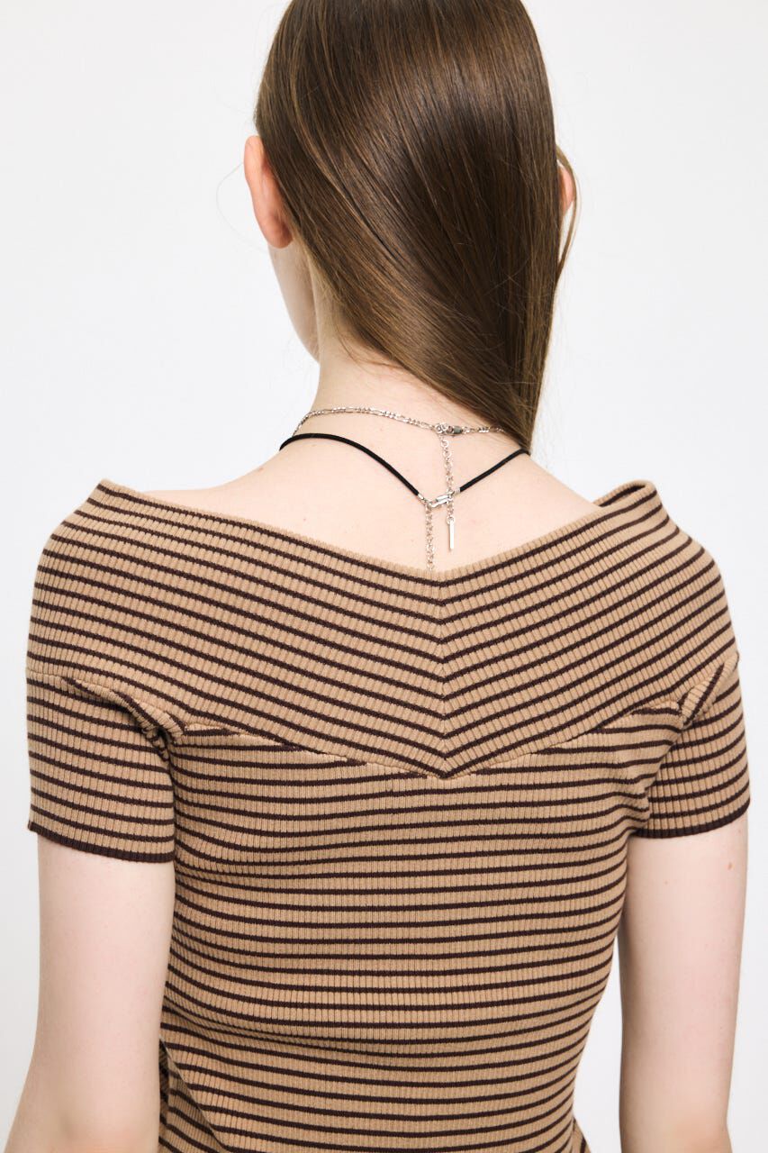 MOUSSY「CROSS OFF SHOULDER トップス」|ニット・セーター|