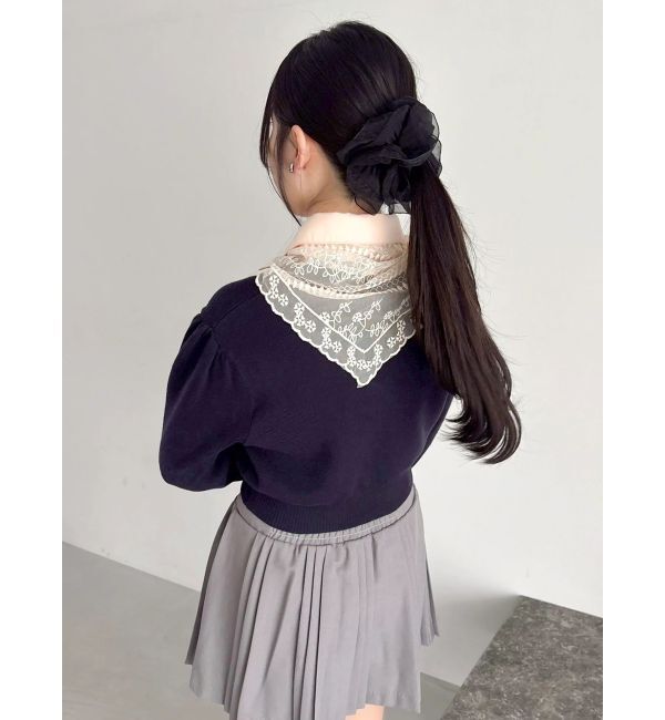 dazzlin「【POLO BCSコラボ】レーススカーフベア刺繍ニットトップス」|ニット・セーター|