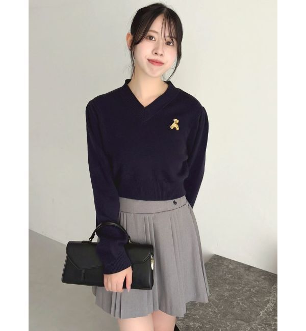 dazzlin「【POLO BCSコラボ】レーススカーフベア刺繍ニットトップス」|ニット・セーター|